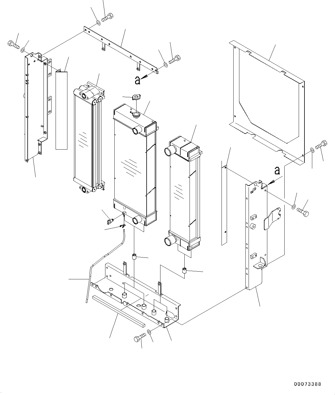 Wheel Loaders Komatsu / WA250PZ-6 S/N 75750-UP(0000384c) / Radiator, Radiator and Oil Cooler (#75750-75810)(C004001 : C0110-003001)