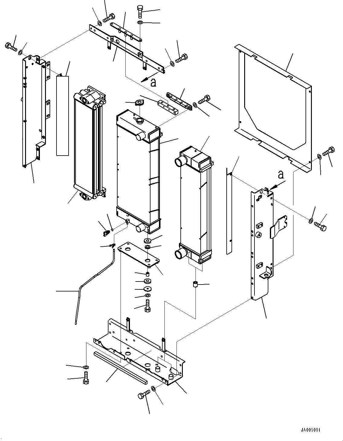 Wheel Loaders Komatsu / WA250PZ-6 S/N 75750-UP(0000384c) / Radiator, Radiator and Oil Cooler (#75811-)(C004002 : C0110-003001A)