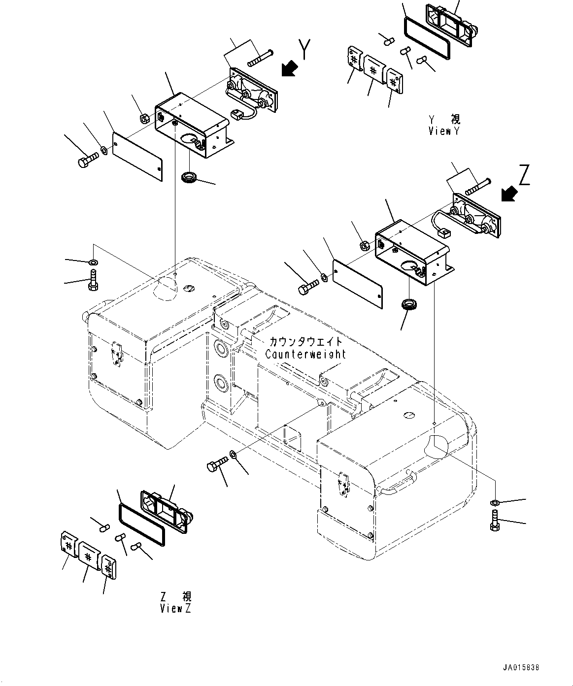 Wheel Loaders Komatsu / WA250PZ-6 S/N 75750-UP(0000384c) / Battery Case, Rear Combination Lamp (#75750-)(E003002 : E0120-001002)