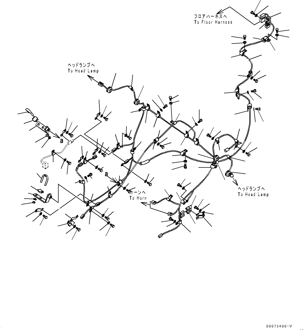 Wheel Loaders Komatsu / WA250PZ-6 S/N 75750-UP(0000384c) / Front Electric Wiring Harness (#75750-)(E005001 : E0200-001001)
