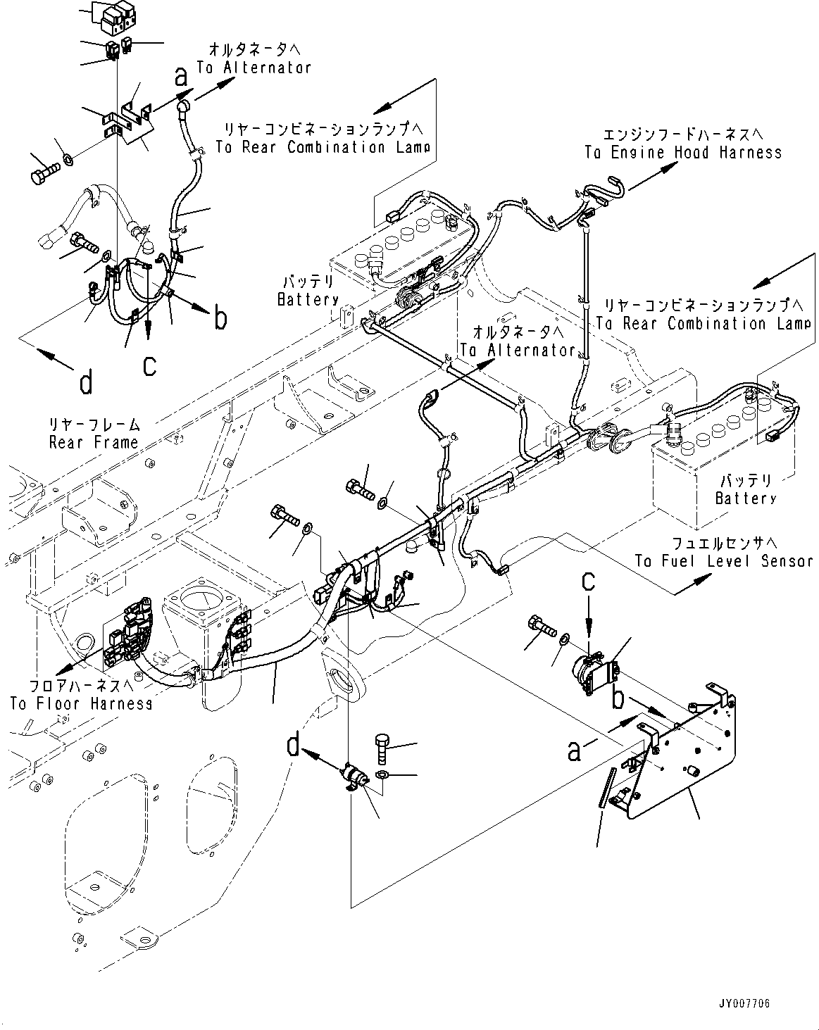 Wheel Loaders Komatsu / WA250PZ-6 S/N 75750-UP(0000384c) / Rear Electric Wiring Harness, Rear Wiring Harness (#75750-)(E008001 : E0202-005001)