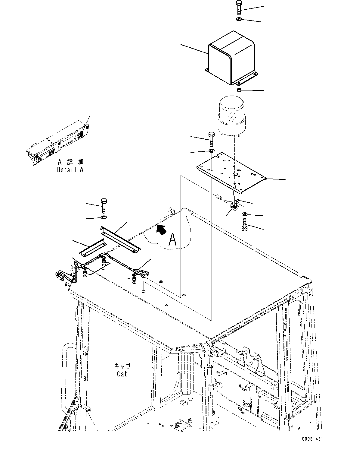 Wheel Loaders Komatsu / WA250PZ-6 S/N 75750-UP(0000384c) / Front Working Lamp, Lamp Guard (#75750-)(E016002 : E0340-003002)