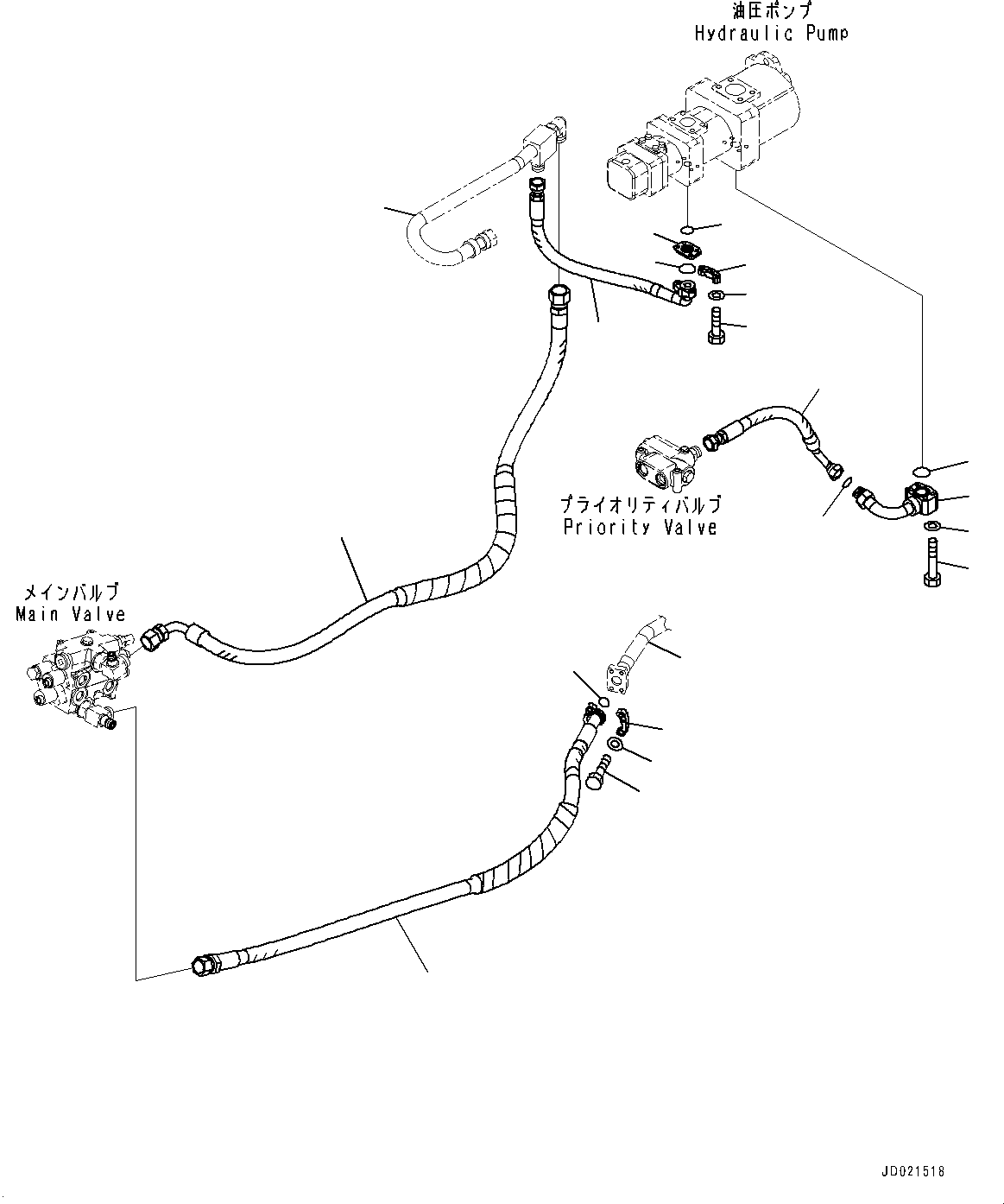 Wheel Loaders Komatsu / WA250PZ-6 S/N 75750-UP(0000384c) / Hydraulic Piping, Drain Piping (#75750-)(H016001 : H4200-014001)