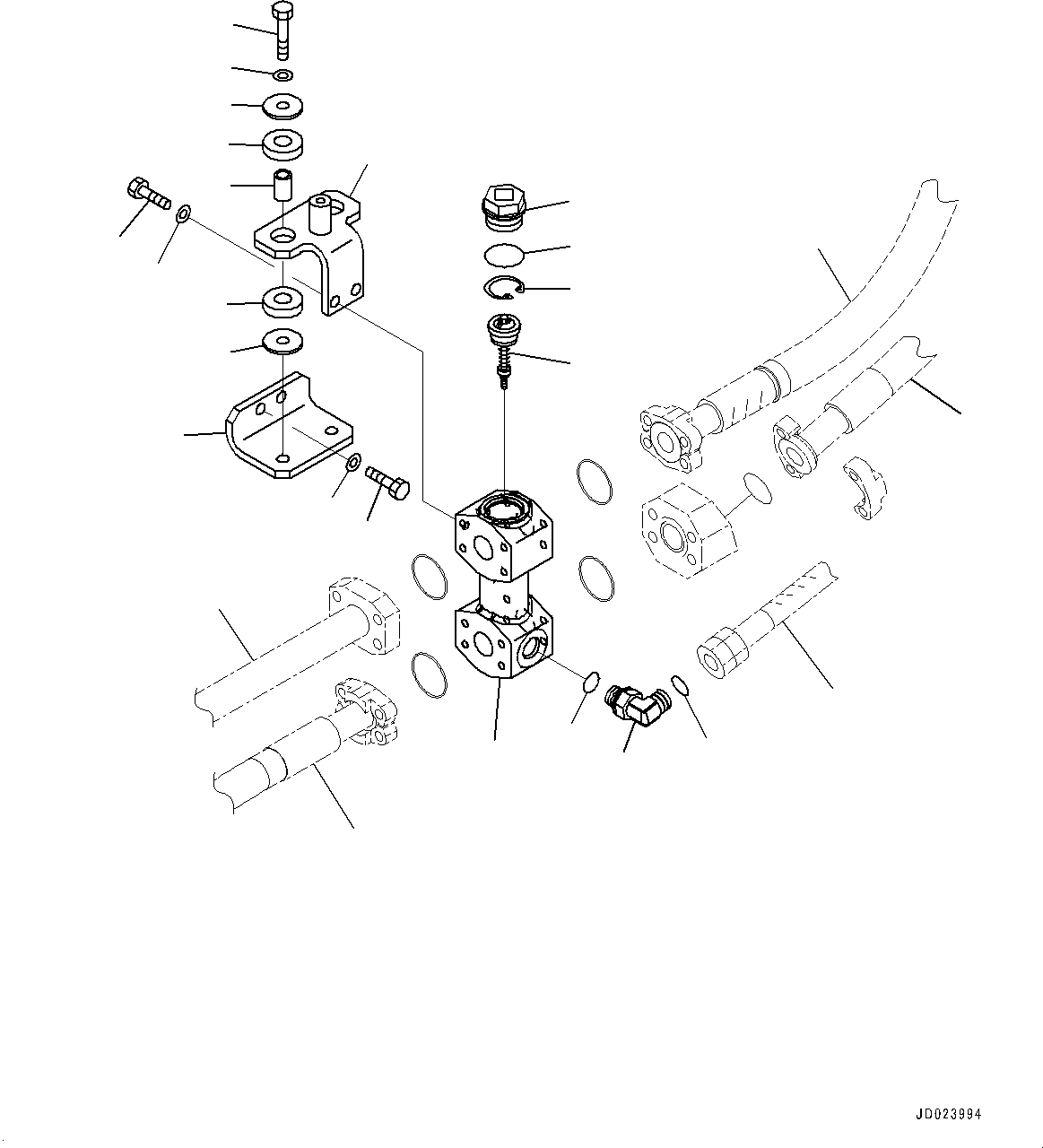 Wheel Loaders Komatsu / WA250PZ-6 S/N 75750-UP(0000384c) / Hydraulic Piping, Bypass Valve Mounting (#75750-)(H015010 : H4200-009009)