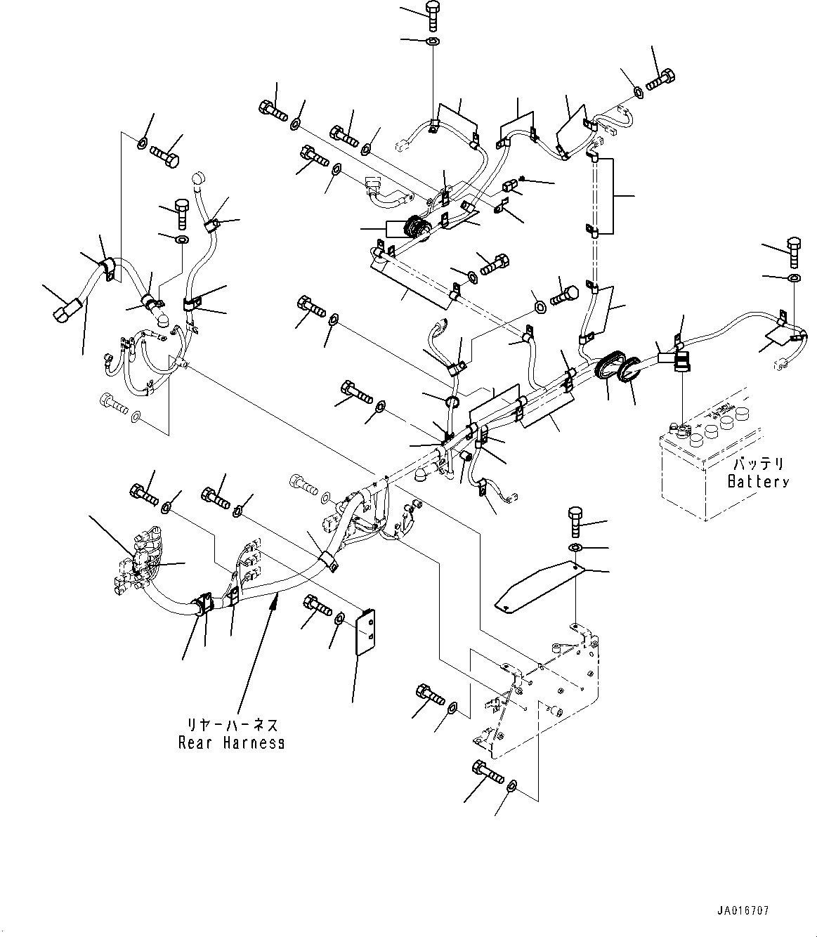 Wheel Loaders Komatsu / WA250PZ-6 S/N 75750-UP (For N.America)(0000386c) / Rear Electric Wiring Harness, Mounting (#75750-)(E007002 : E0202-002002)