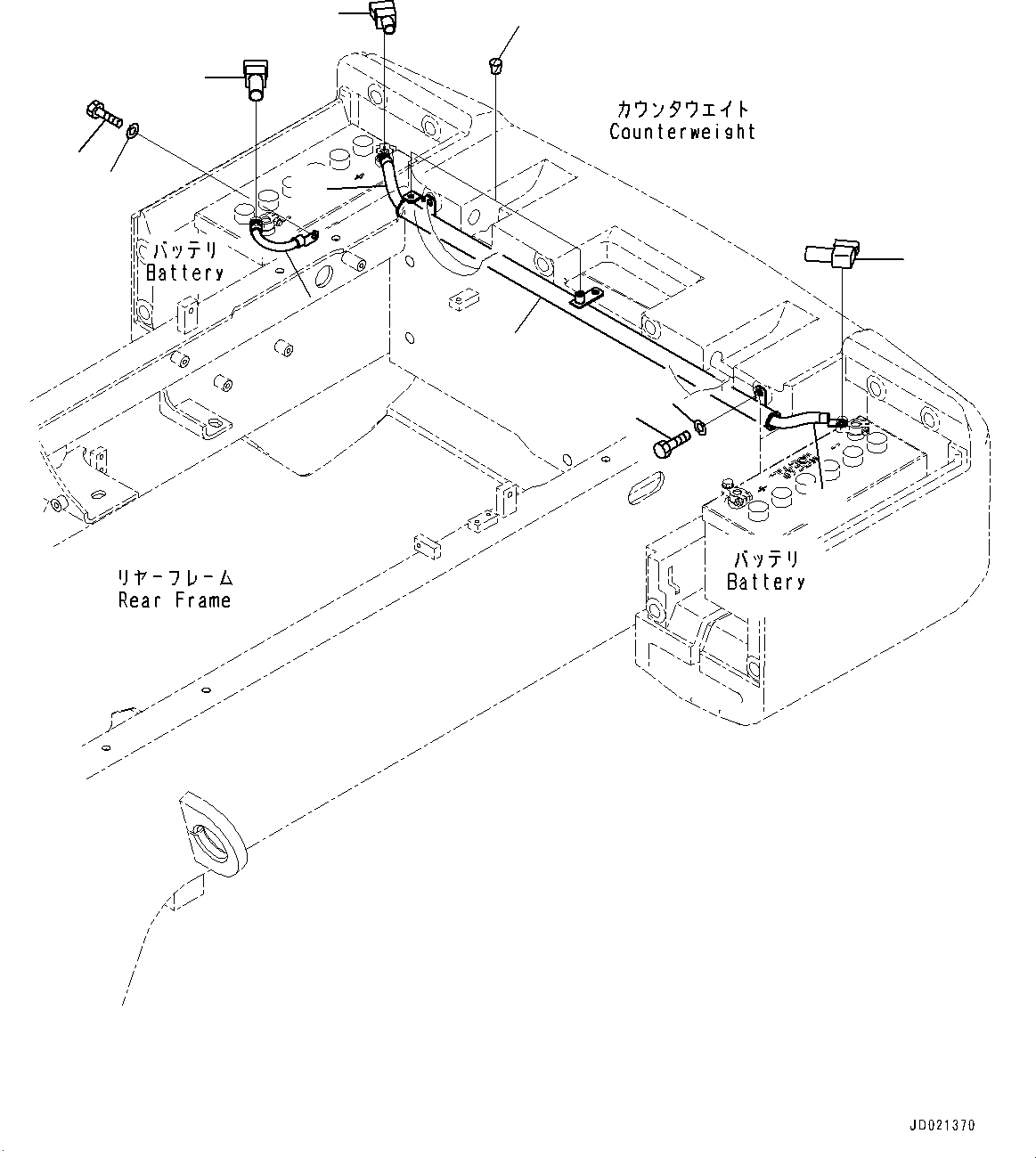 Wheel Loaders Komatsu / WA250PZ-6 S/N 75750-UP (For N.America)(0000386c) / Rear Electric Wiring Harness, Battery Cable (#75750-)(E007004 : E0202-002004)