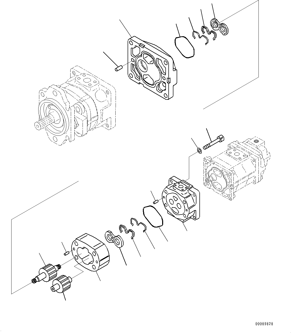 Wheel Loaders Komatsu / WA250PZ-6 S/N 75750-UP (For N.America)(0000386c) / Hydraulic Oil Pump, Inner Parts, Pump (2/4) (#75750-)(H007002 : H0210-001002)