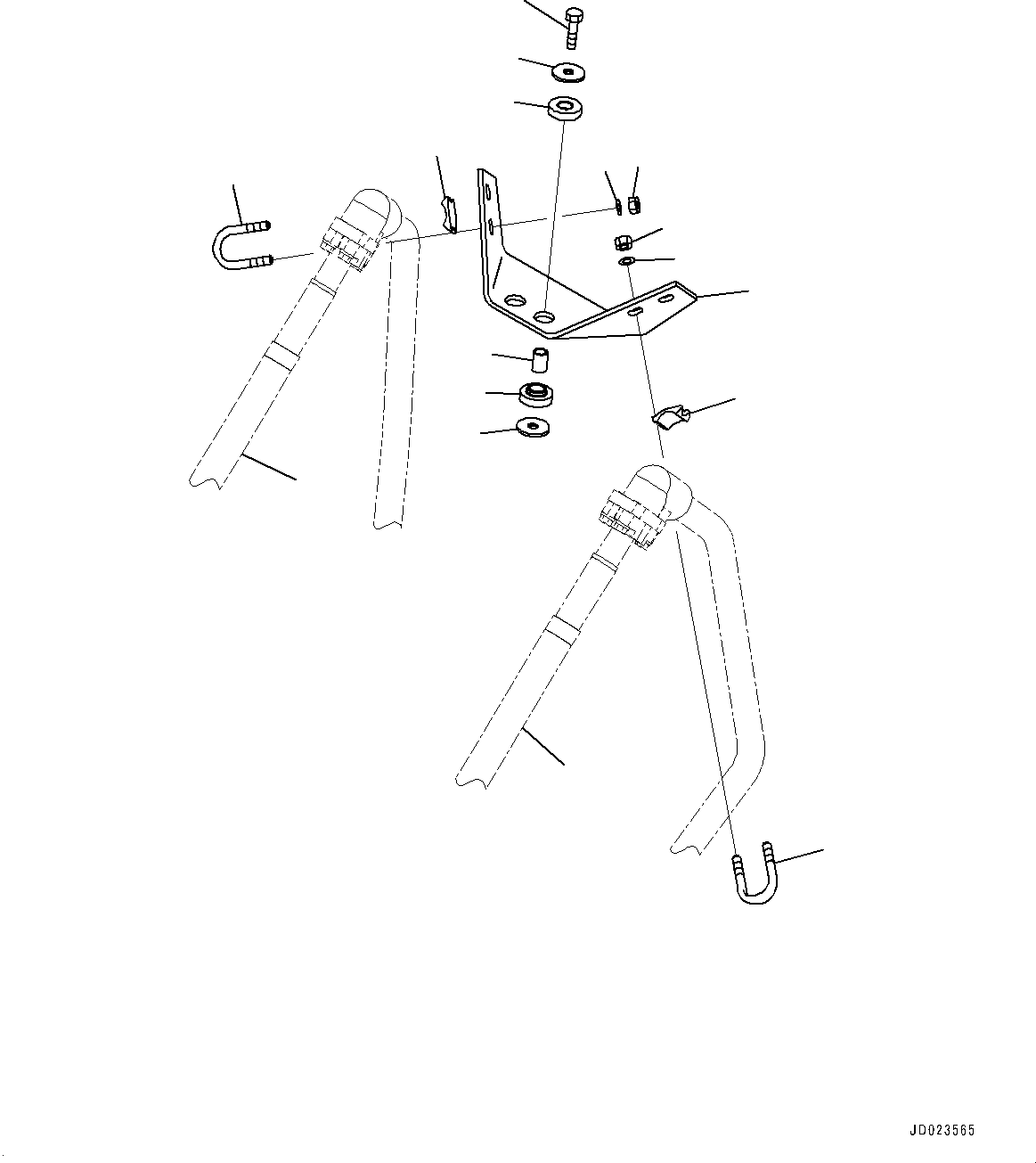 Wheel Loaders Komatsu / WA250PZ-6 S/N 75750-UP (For N.America)(0000386c) / Hydraulic Piping, Dump Cylinder Piping (2/2) (#75750-)(H015004 : H4200-013004)
