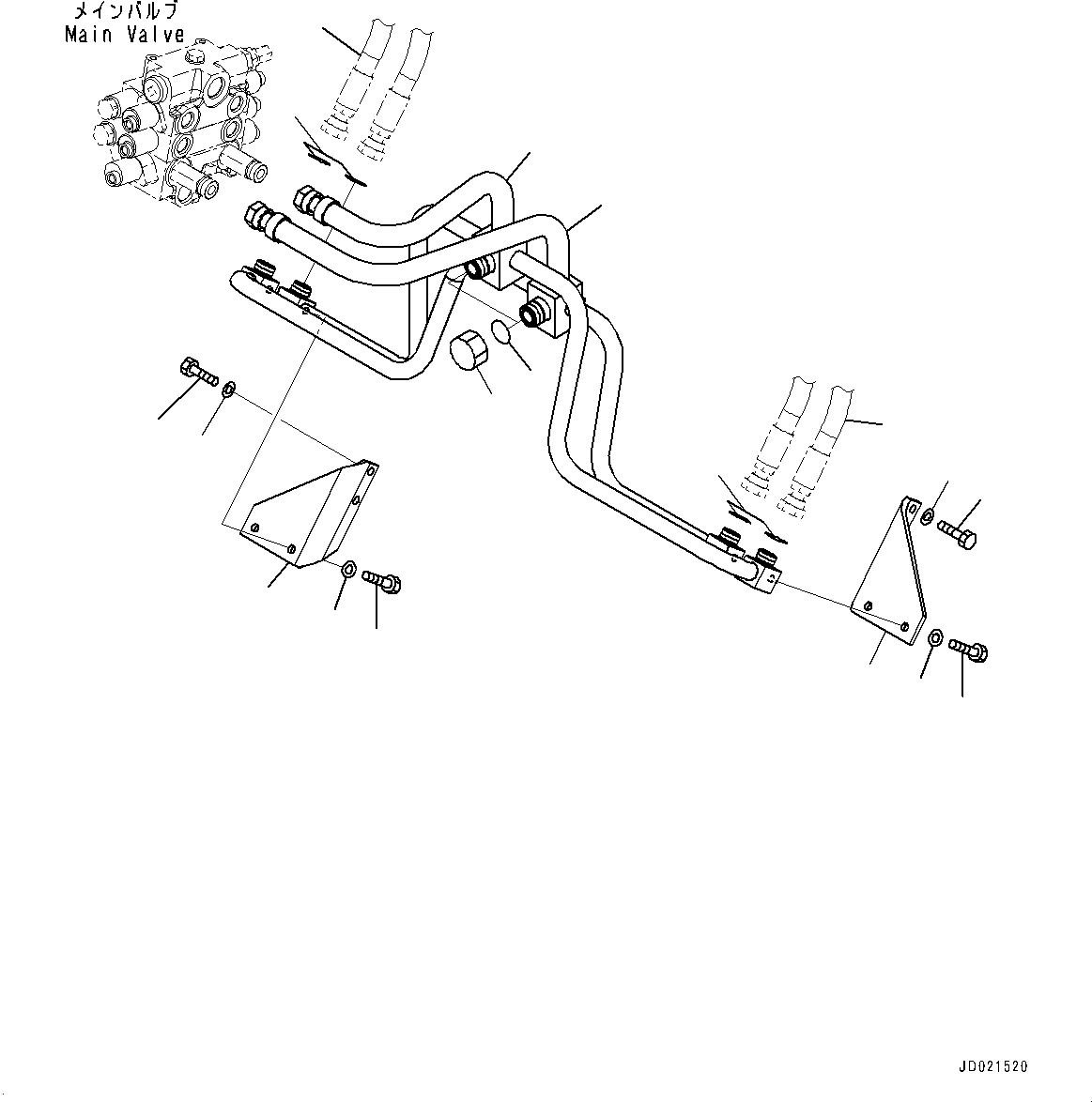 Wheel Loaders Komatsu / WA250PZ-6 S/N 75750-UP (For N.America)(0000386c) / Hydraulic Piping, Lift Cylinder Piping (1/2) (#75750-)(H015005 : H4200-013005)