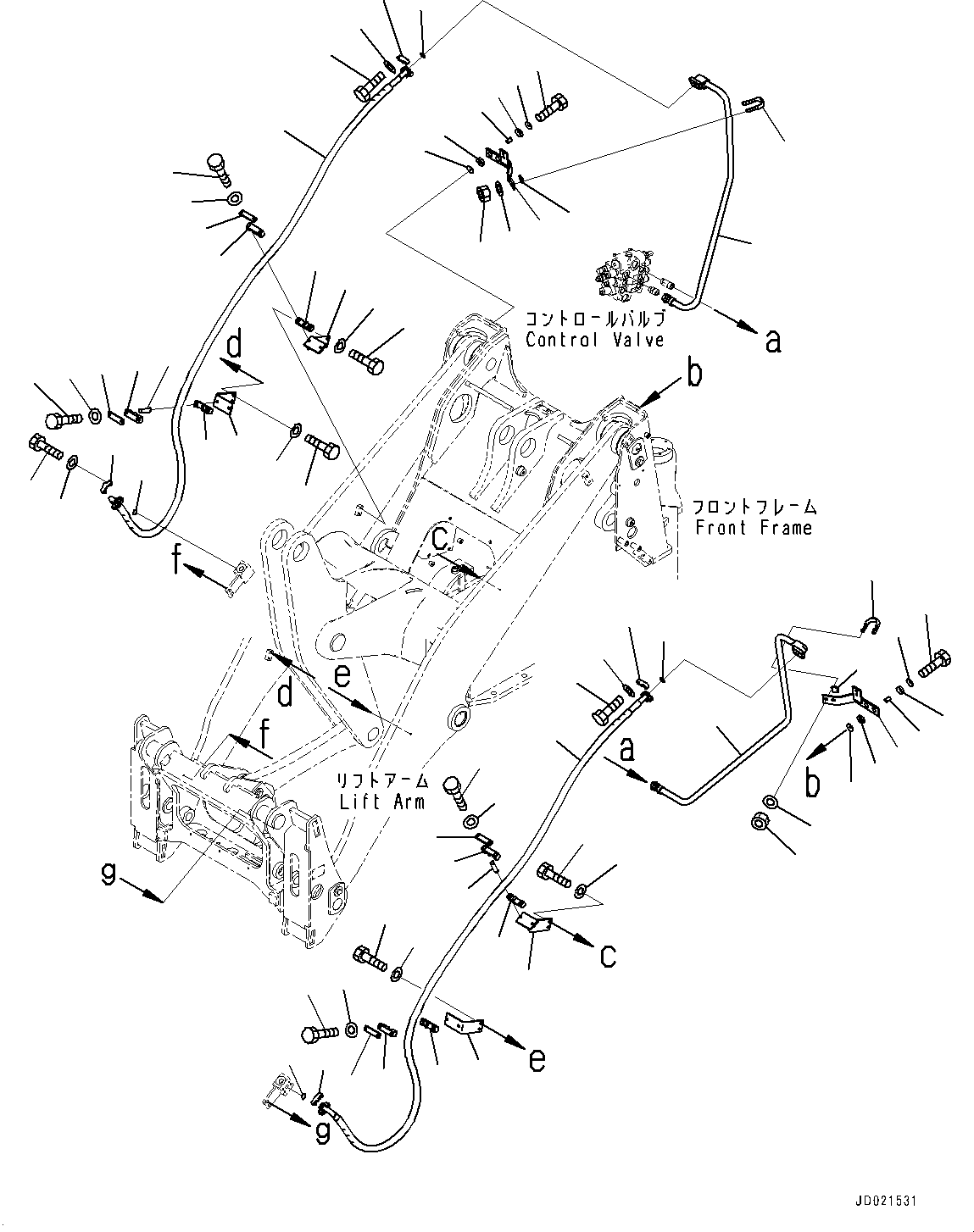 Wheel Loaders Komatsu / WA250PZ-6 S/N 75750-UP (For N.America)(0000386c) / Hydraulic Piping, Multi-Coupler Piping (#75750-)(H015006 : H4200-013006)