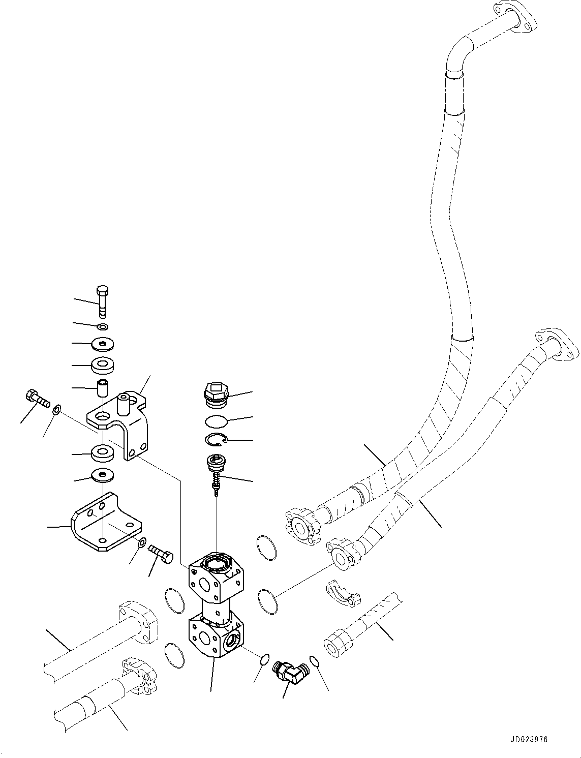 Wheel Loaders Komatsu / WA250PZ-6 S/N 75750-UP (For N.America)(0000386c) / Hydraulic Piping, Bypass Valve Mounting (#75750-)(H009009 : H4200-001009)