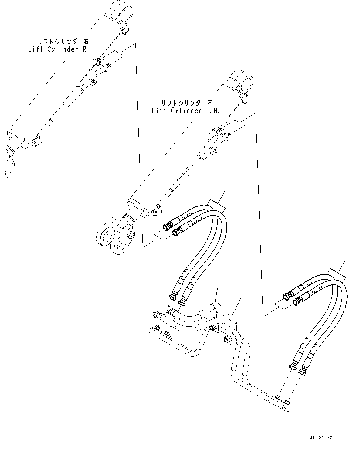 Wheel Loaders Komatsu / WA250PZ-6 S/N 75750-UP (For N.America)(0000386c) / Hydraulic Piping, Lift Cylinder Piping (2/2) (#75750-)(H015012 : H4200-013012)