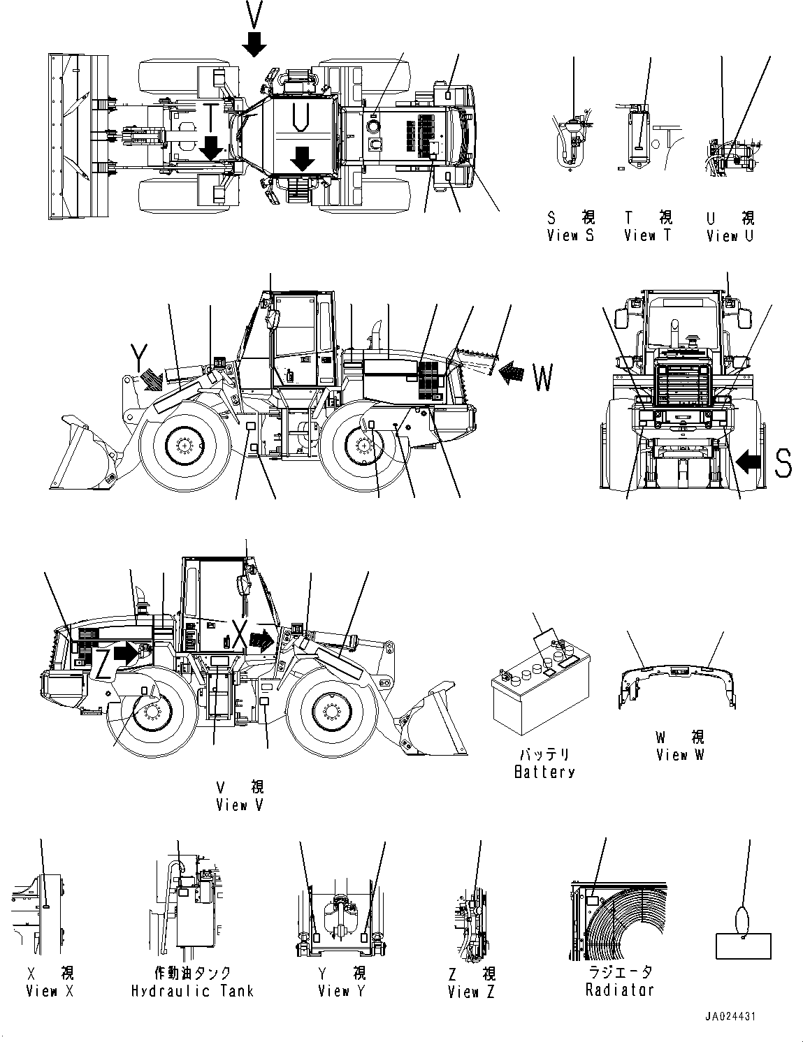 Wheel Loaders Komatsu / WA250PZ-6 S/N 75750-UP (For N.America)(0000386c) / Marks and Plates, Exterior (#75750-75812)(U003001 : U0100-004001)