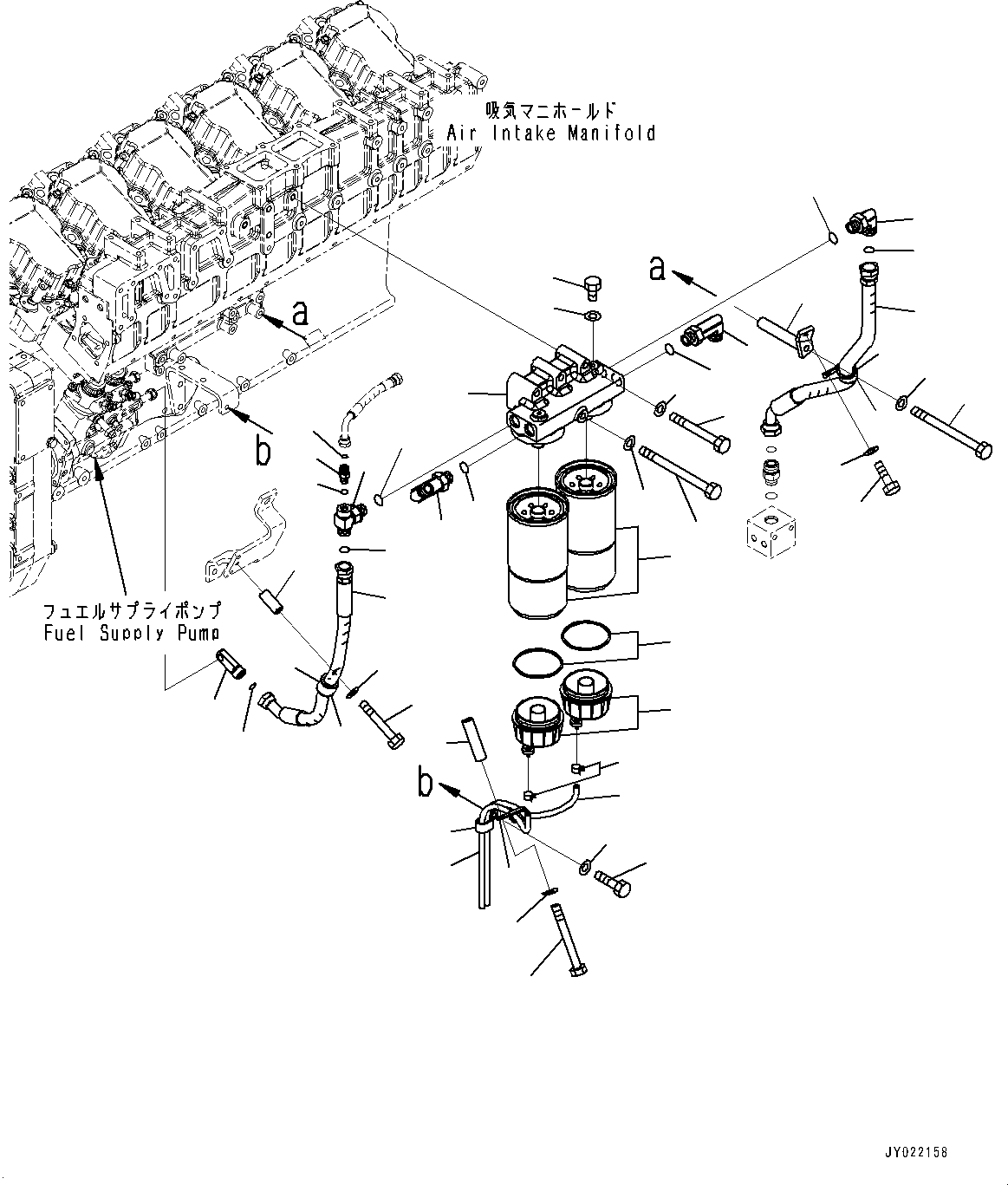 Engines Komatsu / SAA12V140E-3E S/N 502033-UP (For WA800-3E0)(0000400c) / Fuel Supply Pump, Inner Parts, L.H. (1/2) (#502033-502309)(D004001 : A4010-001001)