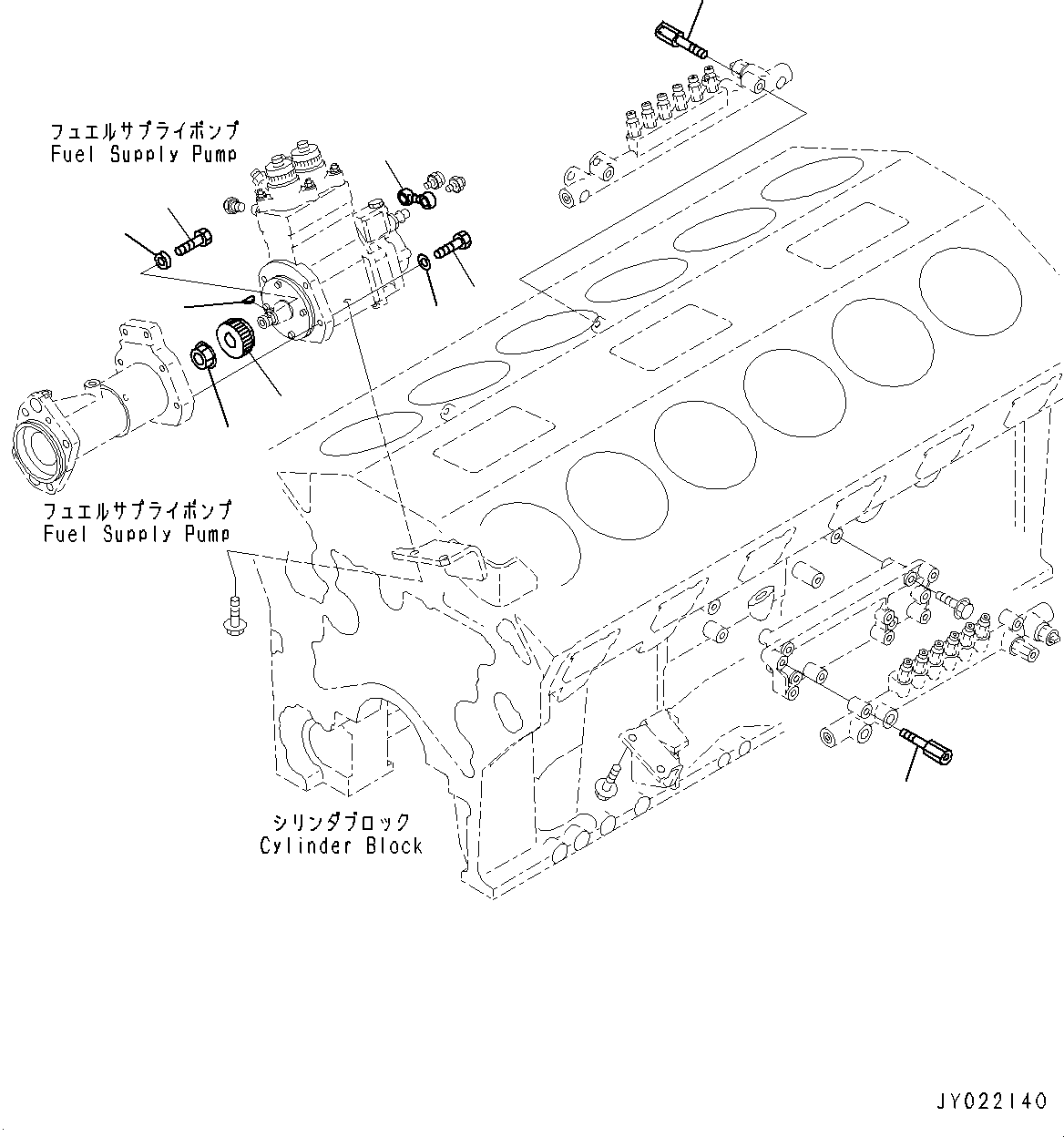 Engines Komatsu / SAA12V140E-3E S/N 502033-UP (For WA800-3E0)(0000400c) / Fuel Supply Pump, Mounting Parts (2/2) (#502033-)(D004008 : A4010-001006)