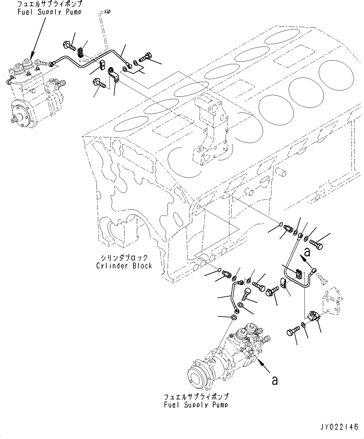 Engines Komatsu / SAA12V140E-3E S/N 502033-UP (For WA800-3E0)(0000400c) / Fuel Supply Pump Bracket (#502033-)(D008001 : A4040-001001)