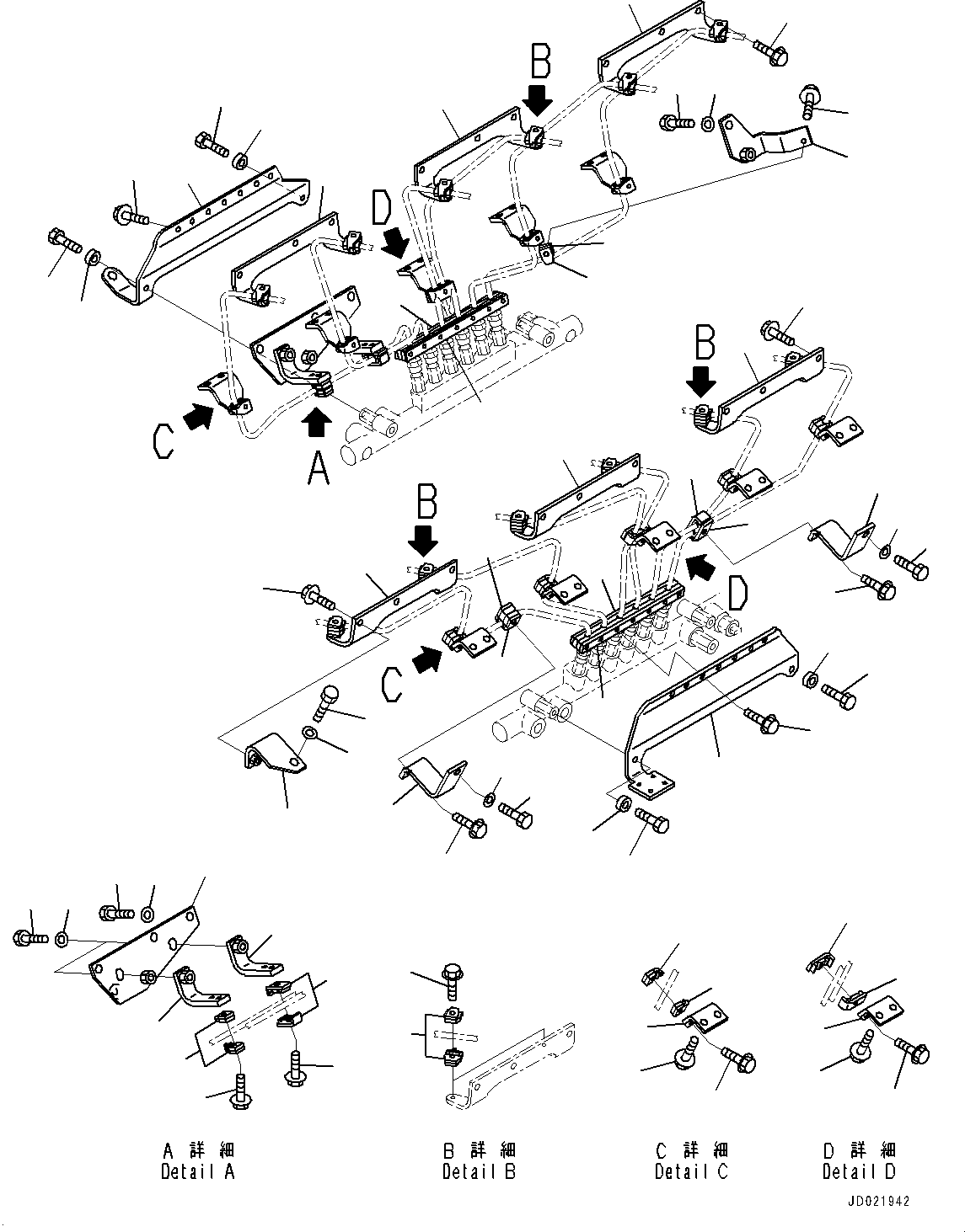 Engines Komatsu / SAA12V140E-3E S/N 502033-UP (For WA800-3E0)(0000400c) / Fuel Injection Piping, Injection Piping (#502033-)(D012002 : A4050-001002)