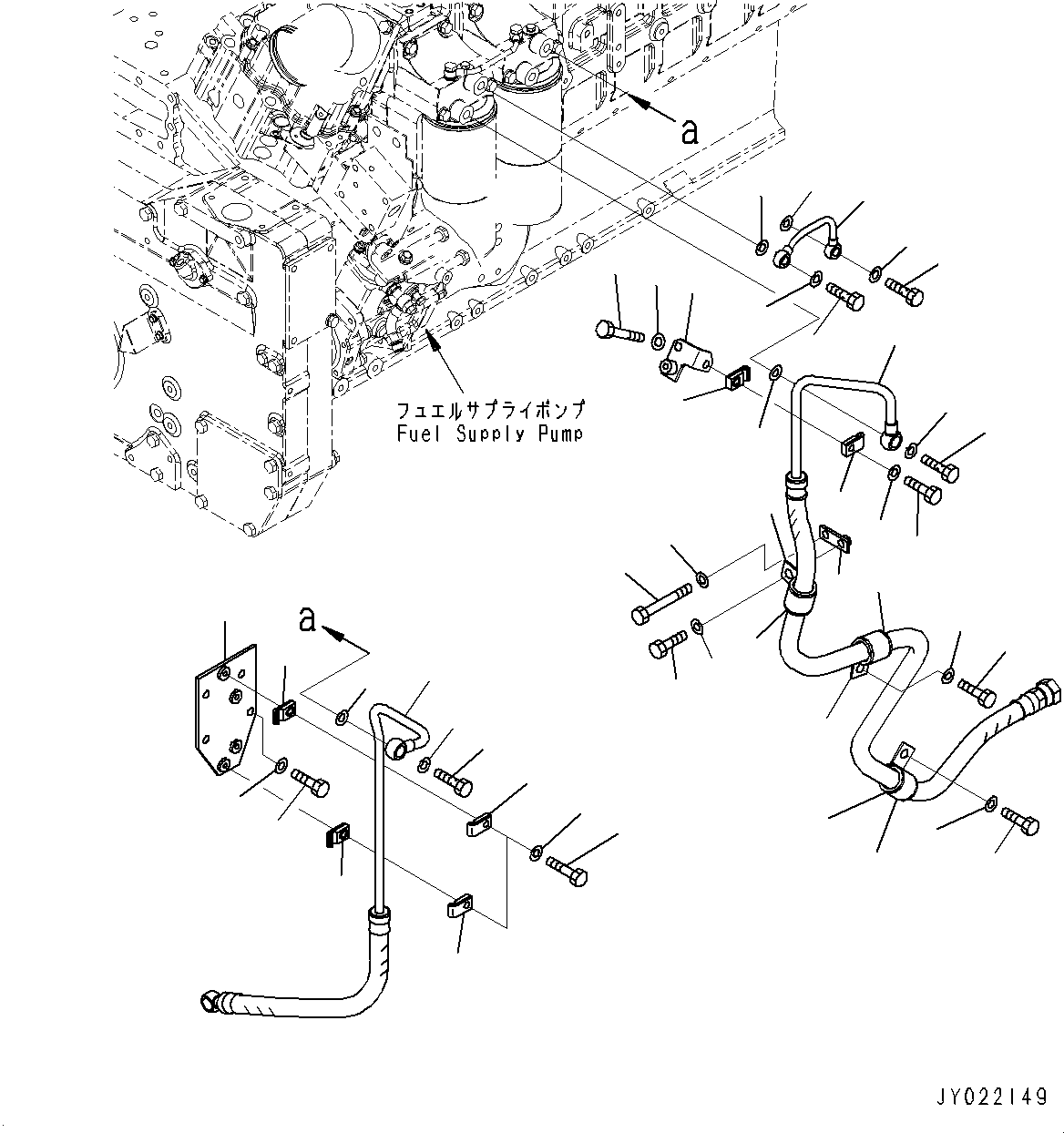 Engines Komatsu / SAA12V140E-3E S/N 502033-UP (For WA800-3E0)(0000400c) / Fuel Return (#502033-)(D016001 : A4230-001001)
