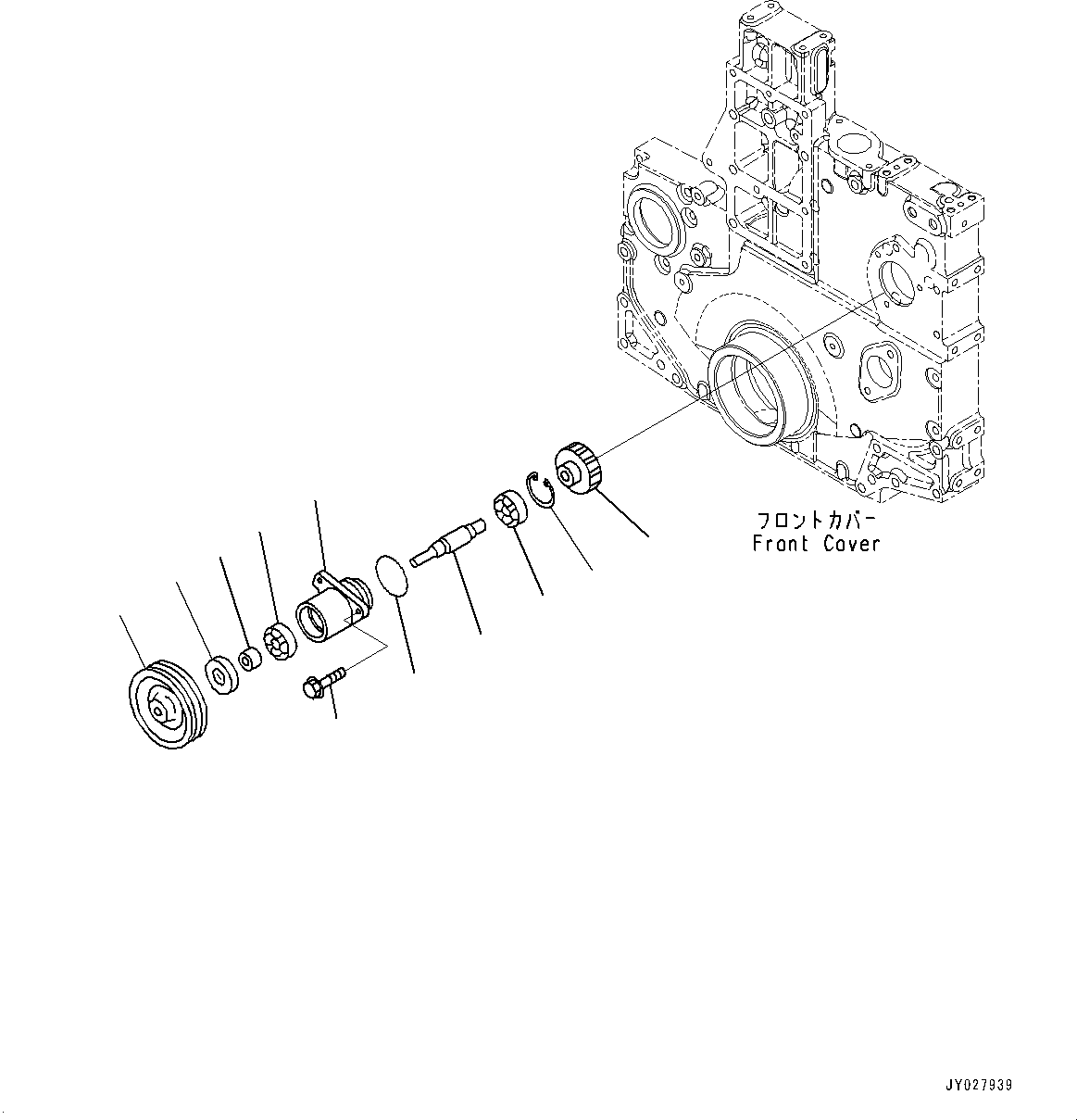 Engines Komatsu / SAA6D140E-5DR S/N 630332-UP (For HD325-7R/HD405-7R)(0000401c) / Front Power Take Off (PTO) (#630332-)(B002001 : A2610-001001)