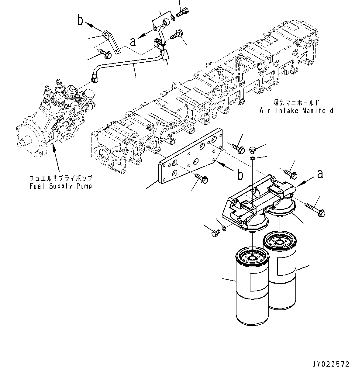 Engines Komatsu / SAA6D140E-5DR S/N 630332-UP (For HD325-7R/HD405-7R)(0000401c) / Fuel Filter (#630332-630334)(D013001 : A4110-001001)