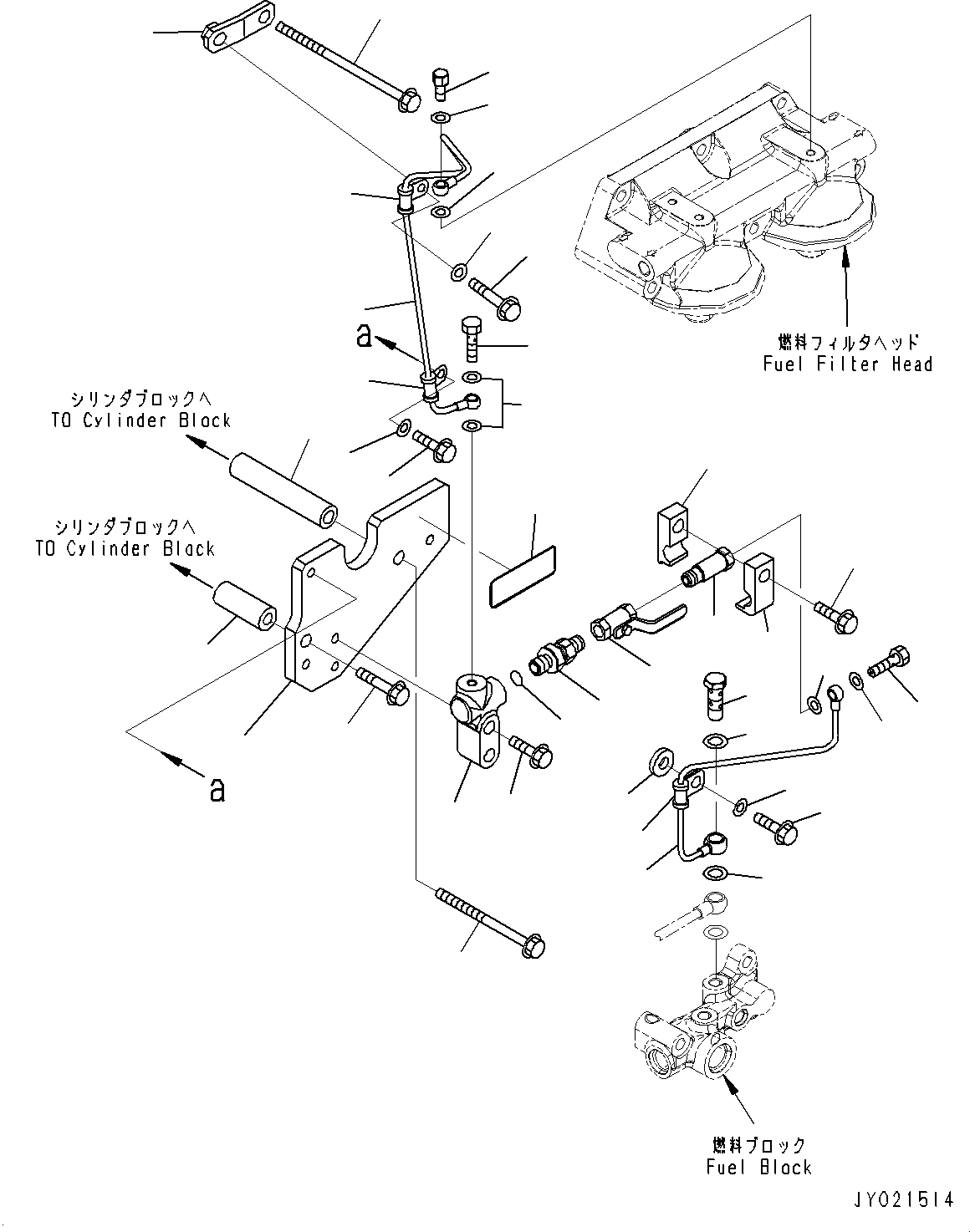 Engines Komatsu / SAA6D140E-5DR S/N 630332-UP (For HD325-7R/HD405-7R)(0000401c) / Fuel Filter, Air Vent (#630332-630334)(D013003 : A4110-001003)