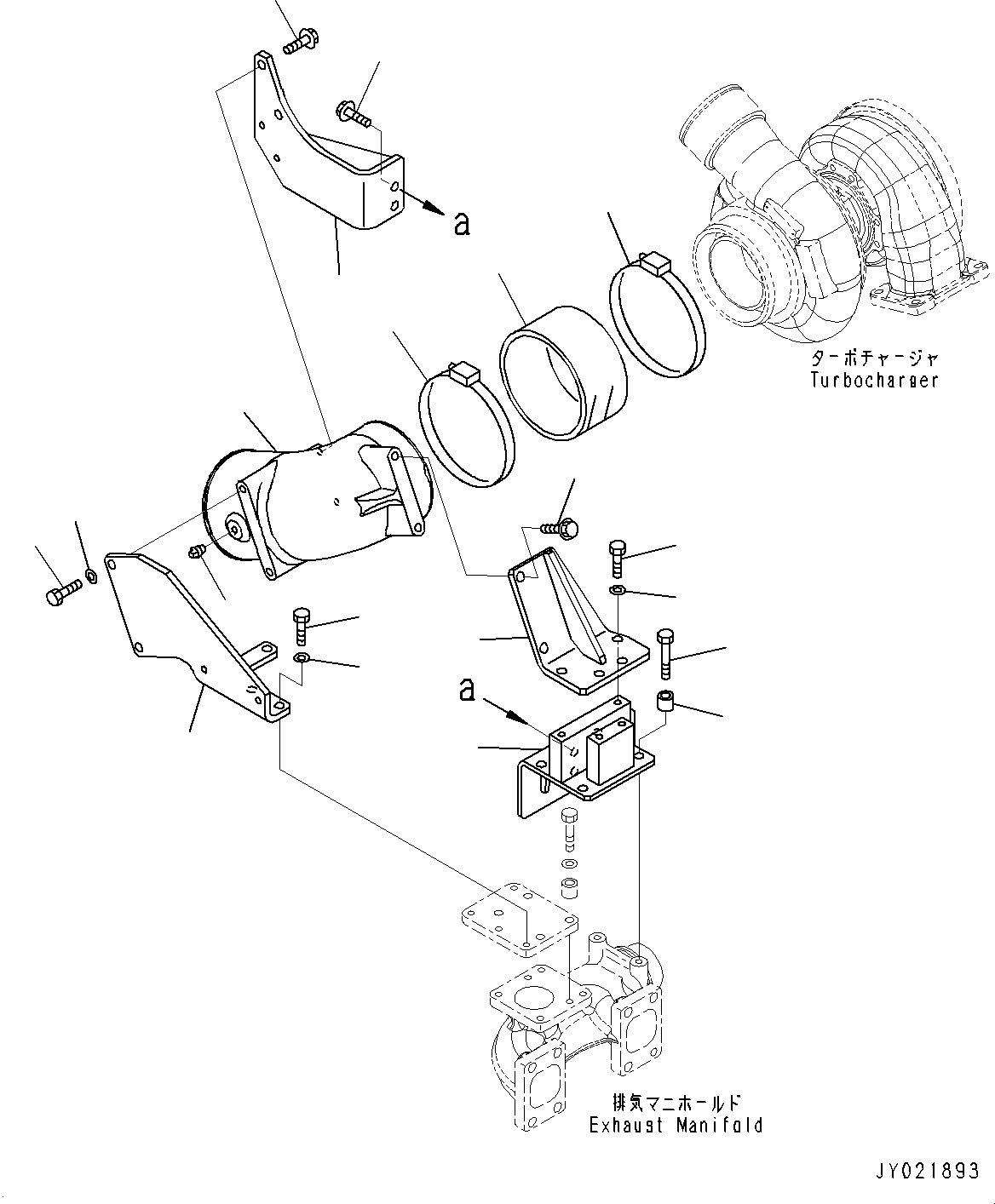 Engines Komatsu / SAA6D140E-5CR S/N 630276-UP (For HM400-2R)(0000402c) / Air Connection (#630276-)(A002001 : A1410-001001)