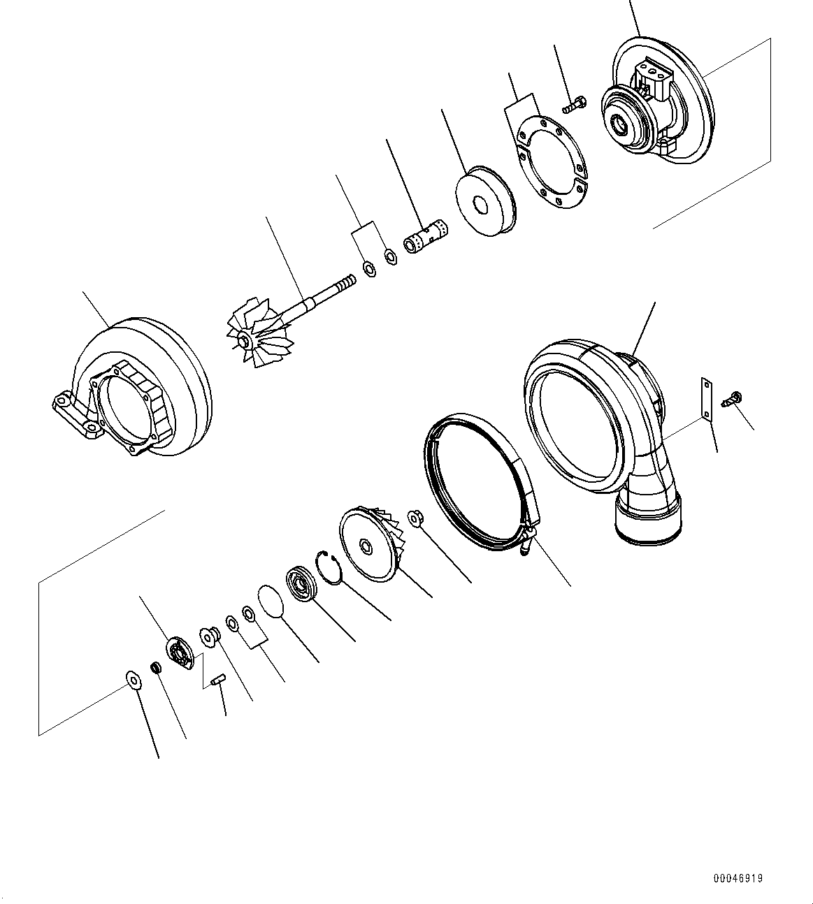 Engines Komatsu / SAA6D140E-5CR S/N 630276-UP (For HM400-2R)(0000402c) / Turbocharger, Inner Parts (#630276-)(A007002 : A1530-001002)