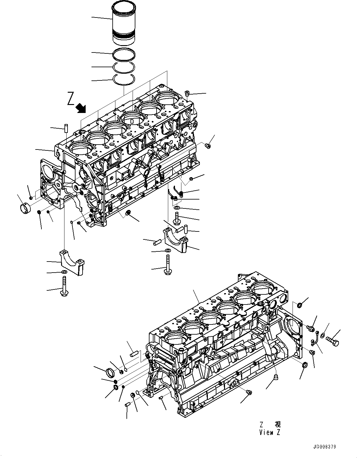 Engines Komatsu / SAA6D140E-5CR S/N 630276-UP (For HM400-2R)(0000402c) / Cylinder Block (#630276-)(B016001 : A2010-001001)