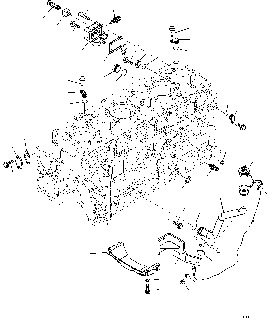 Engines Komatsu / SAA6D140E-5CR S/N 630276-UP (For HM400-2R)(0000402c) / Cylinder Block Accessory (#630276-630674)(B019001 : A2011-001001)