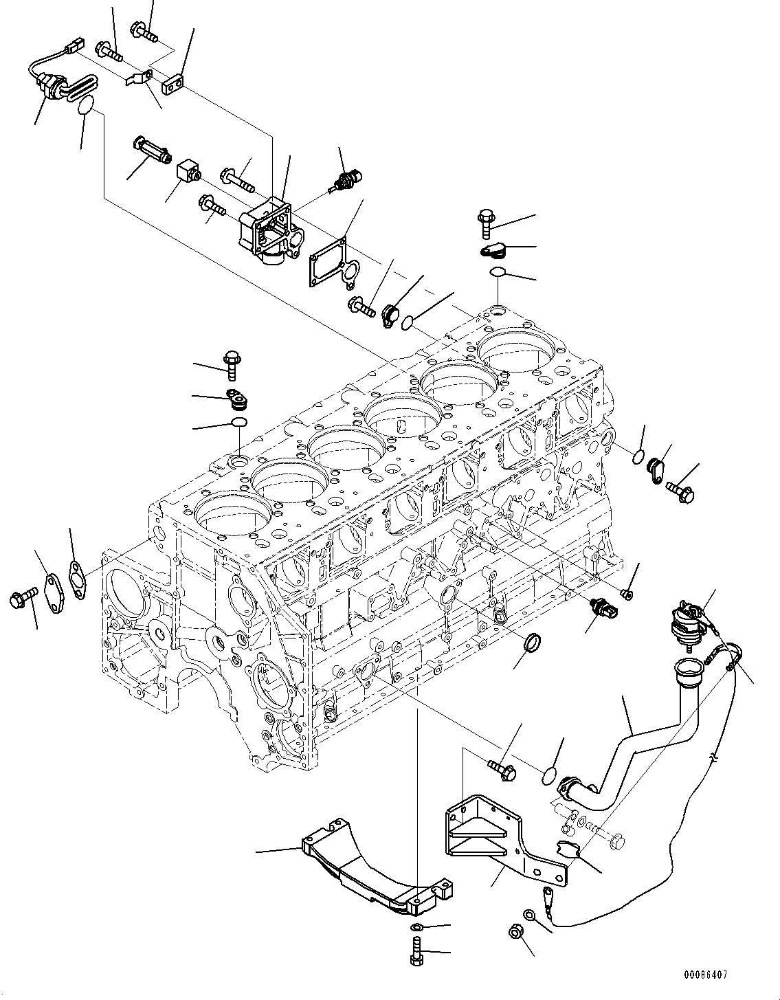 Engines Komatsu / SAA6D140E-5CR S/N 630276-UP (For HM400-2R)(0000402c) / Cylinder Block Accessory (#630276-630674)(B021001 : A2011-003001)