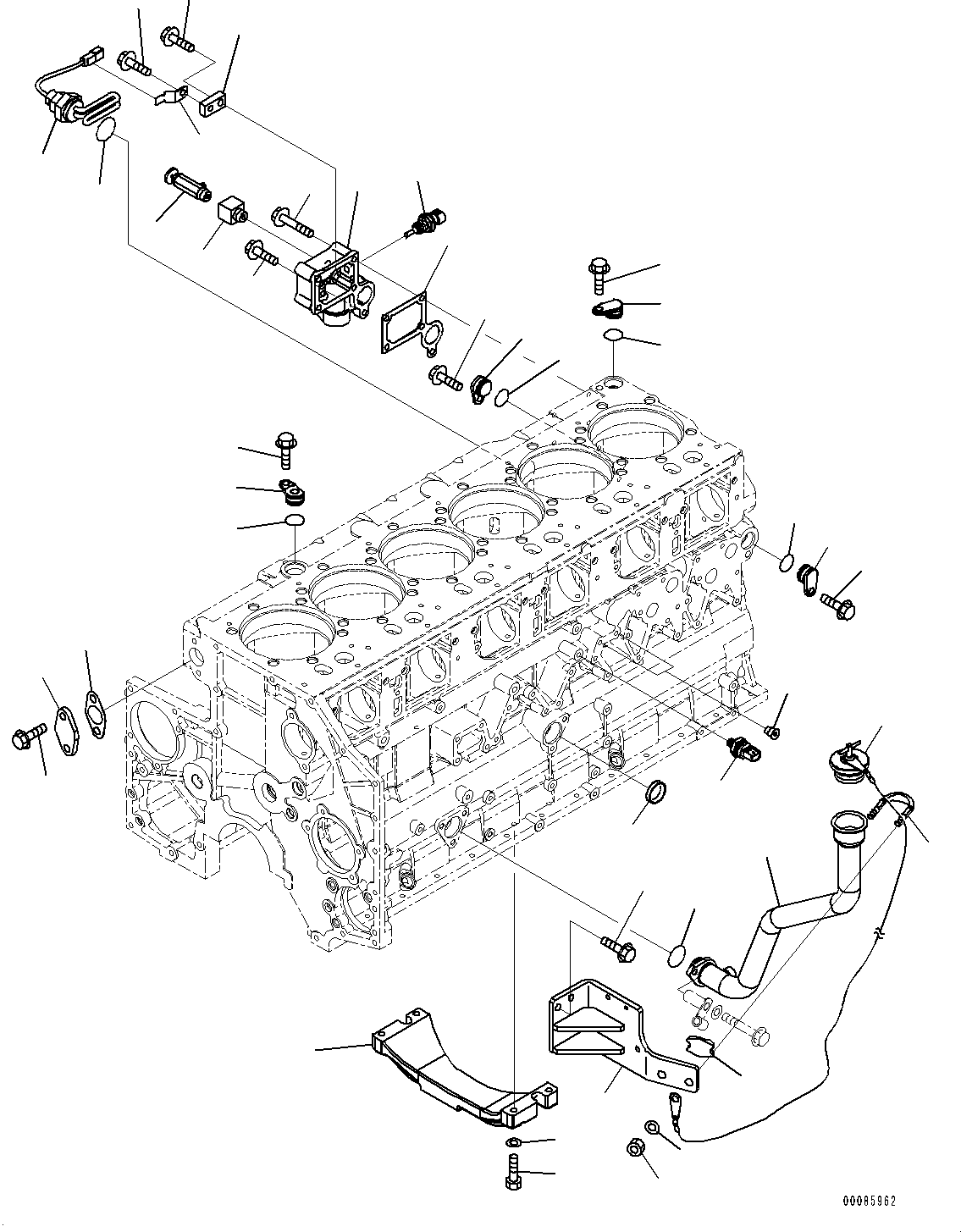 Engines Komatsu / SAA6D140E-5CR S/N 630276-UP (For HM400-2R)(0000402c) / Cylinder Block Accessory (#630276-630674)(B022001 : A2011-004001)