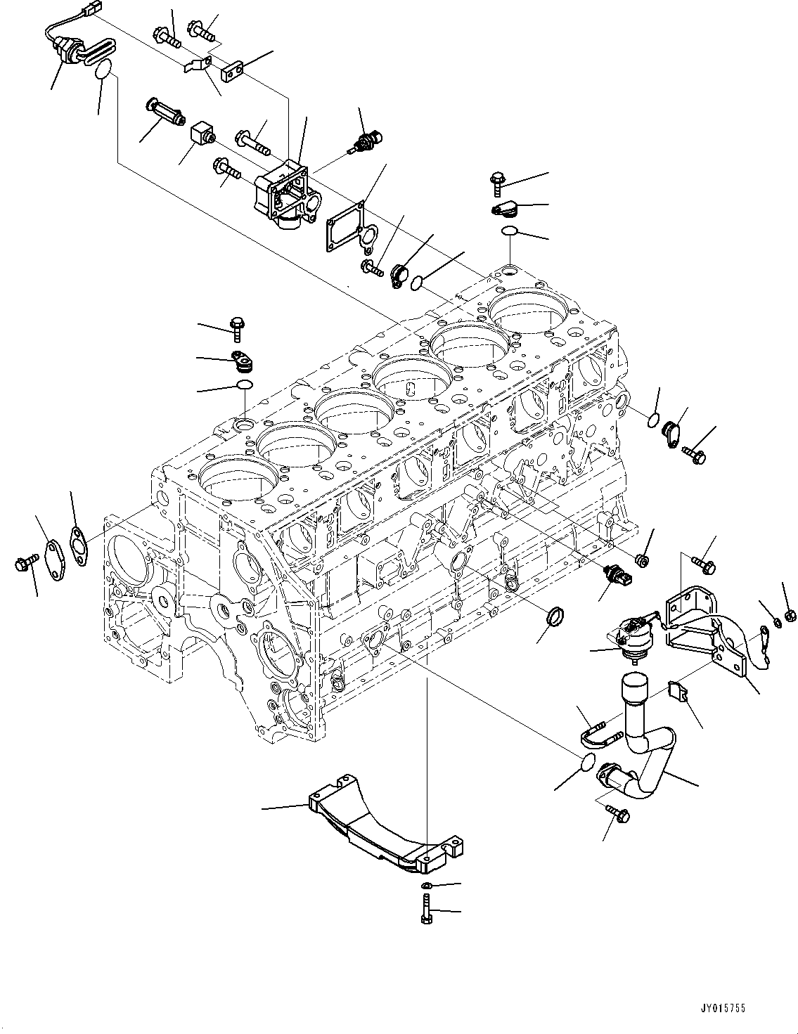 Engines Komatsu / SAA6D140E-5CR S/N 630276-UP (For HM400-2R)(0000402c) / Cylinder Block Accessory (#630675-)(B023001 : A2011-007001)