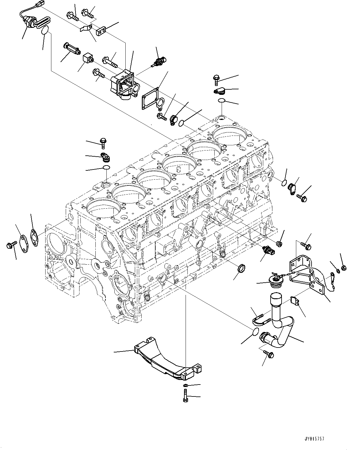 Engines Komatsu / SAA6D140E-5CR S/N 630276-UP (For HM400-2R)(0000402c) / Cylinder Block Accessory (#630675-)(B024001 : A2011-008001)