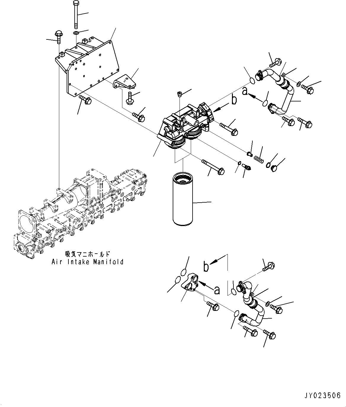 Engines Komatsu / SAA6D140E-5CR S/N 630276-UP (For HM400-2R)(0000402c) / Engine Oil Filter,  (#630276-630415)(C002001 : A3110-001001)