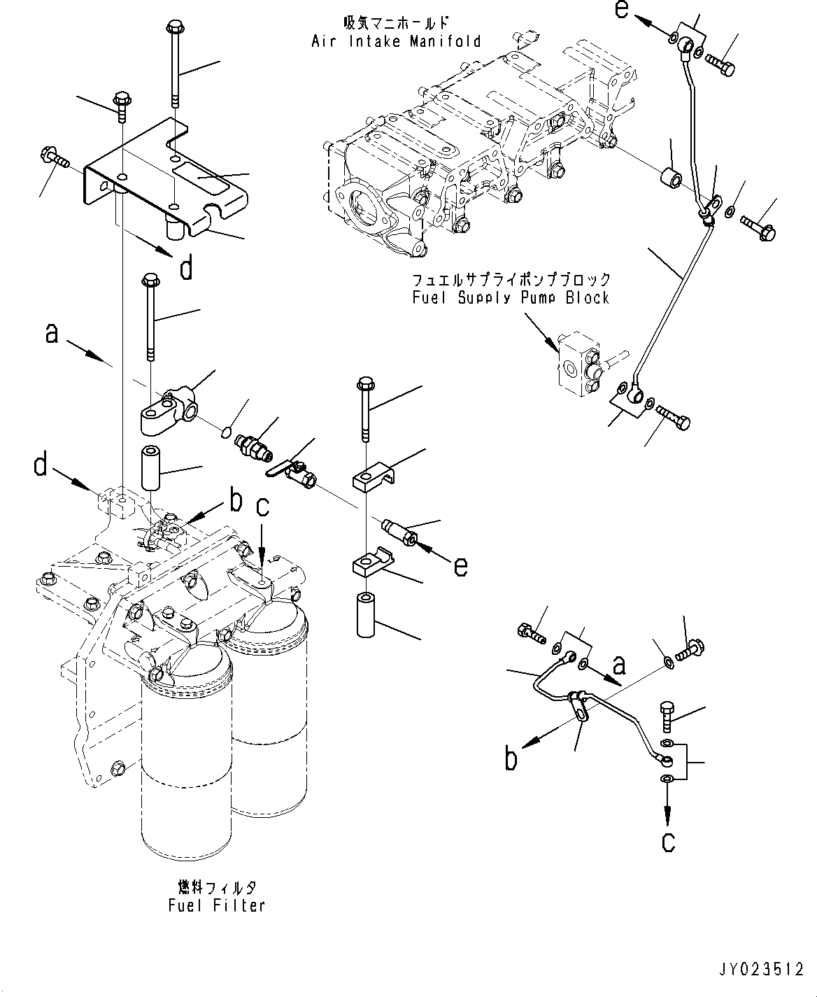 Engines Komatsu / SAA6D140E-5CR S/N 630276-UP (For HM400-2R)(0000402c) / Fuel Filter, Air Vent (#630276-630674)(D010003 : A4110-001003)