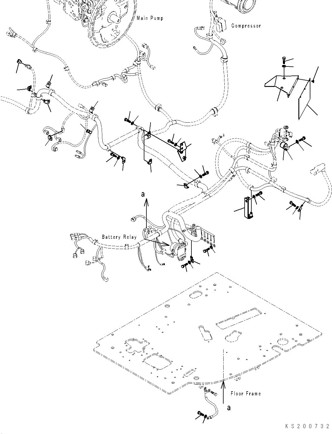 Komatsu parts book diagram for PC228USLC-8 S/N 50001-UP: ELECTRIC WIRING, FOR EU, MAIN HARNESS (1/2)