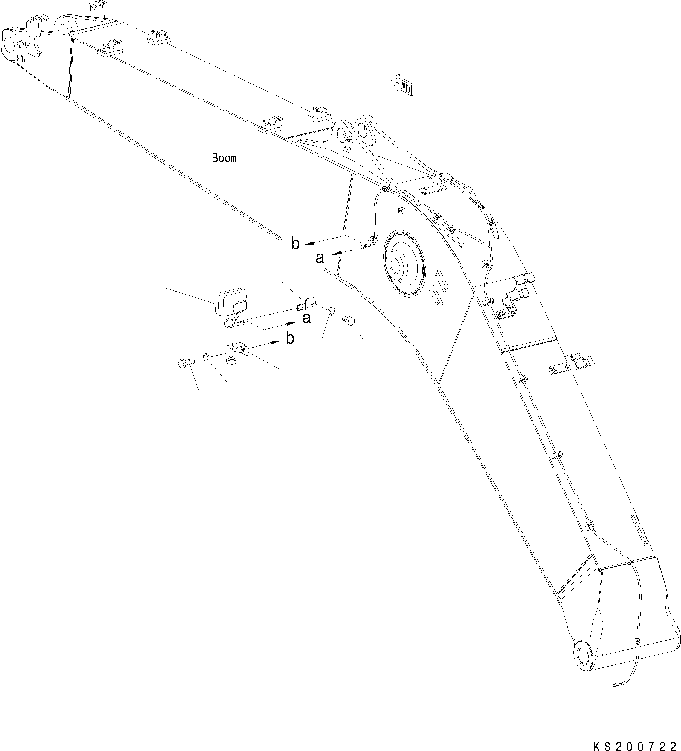 Excavators Komatsu / PC228USLC-8 S/N 50001-UP(0000411U) / Additional Work Lamp,Boom Work Lamp LH, For EU(E006001 : E0310-001003)