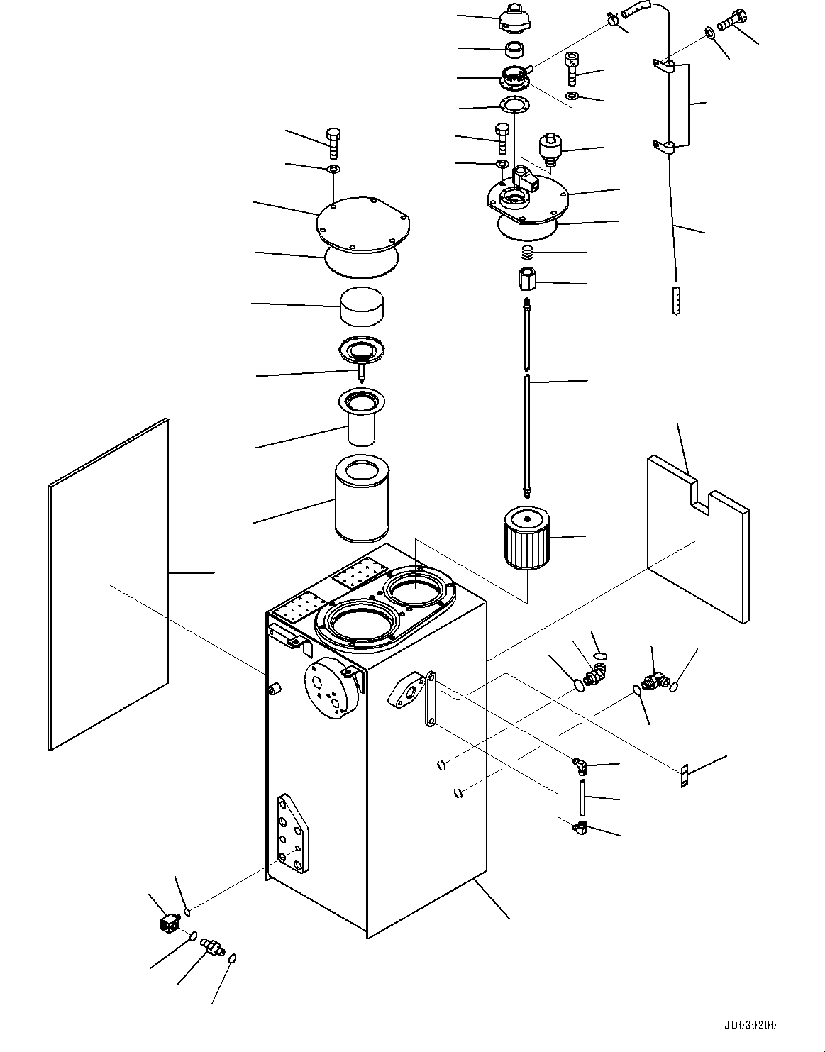 Komatsu parts book diagram for PC228USLC-8 S/N 50001-UP: HYDRAULIC TANK, 1-ATTACHMENT, FOR EU