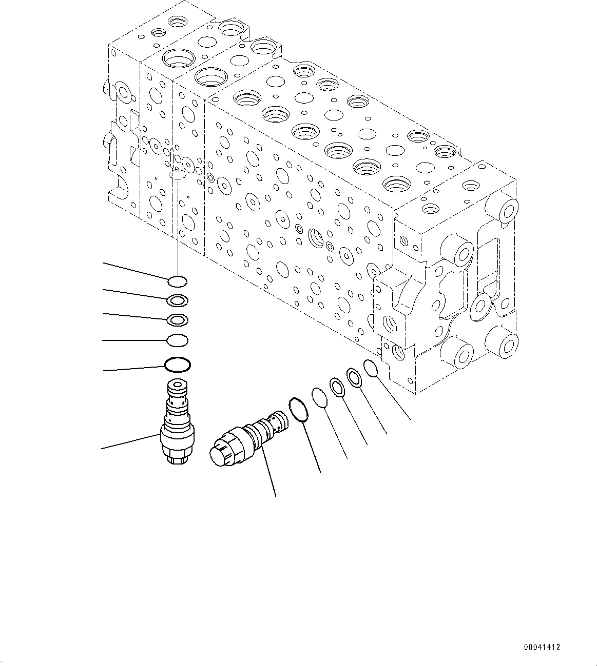 Komatsu parts book diagram for PC228USLC-8 S/N 50001-UP: MAIN CONTROL VALVE, 2-ADDITIONAL ACTUATOR PIPING, FOR EU (8/23)