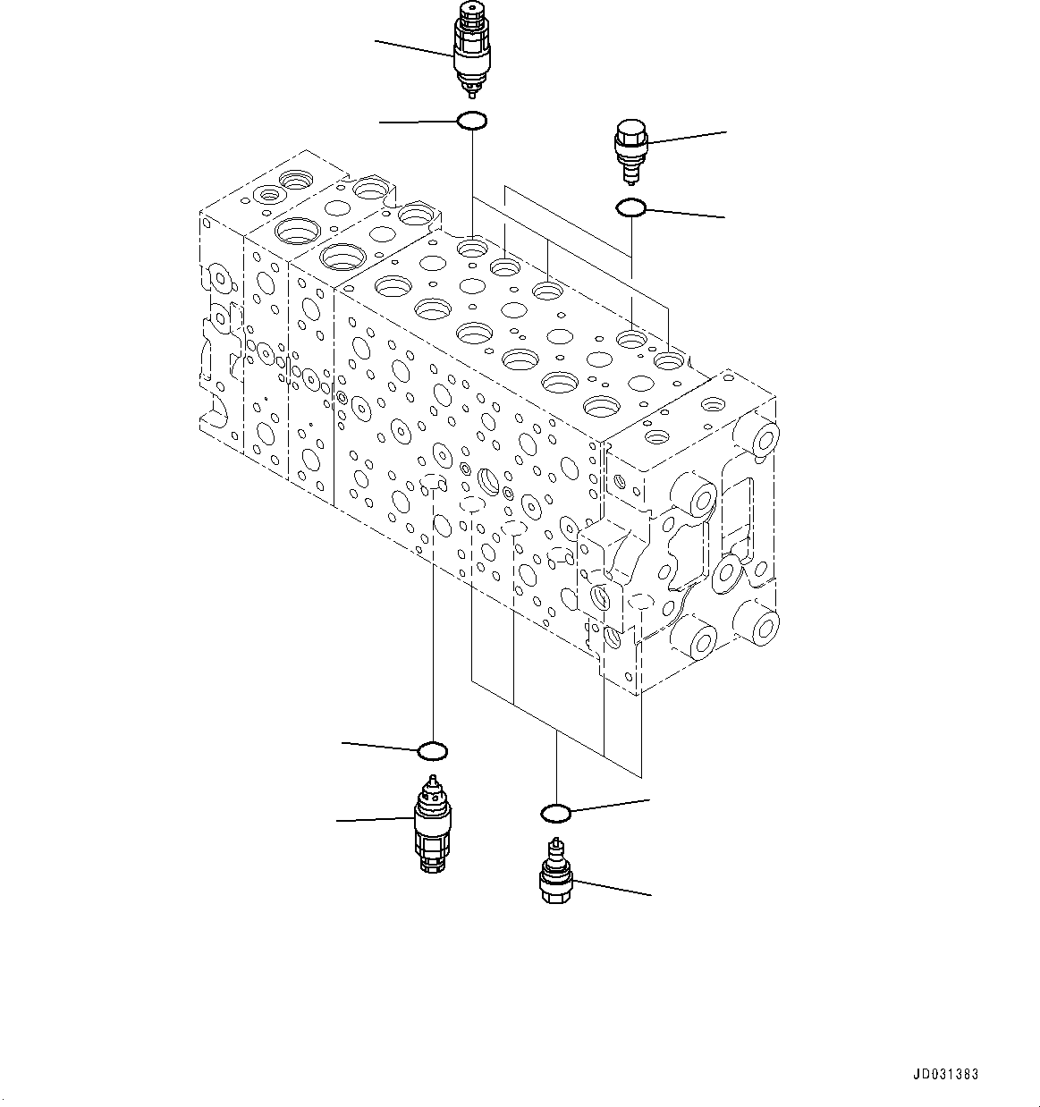 Komatsu parts book diagram for PC228USLC-8 S/N 50001-UP: MAIN CONTROL VALVE, 2-ADDITIONAL ACTUATOR PIPING, FOR EU (12/23)