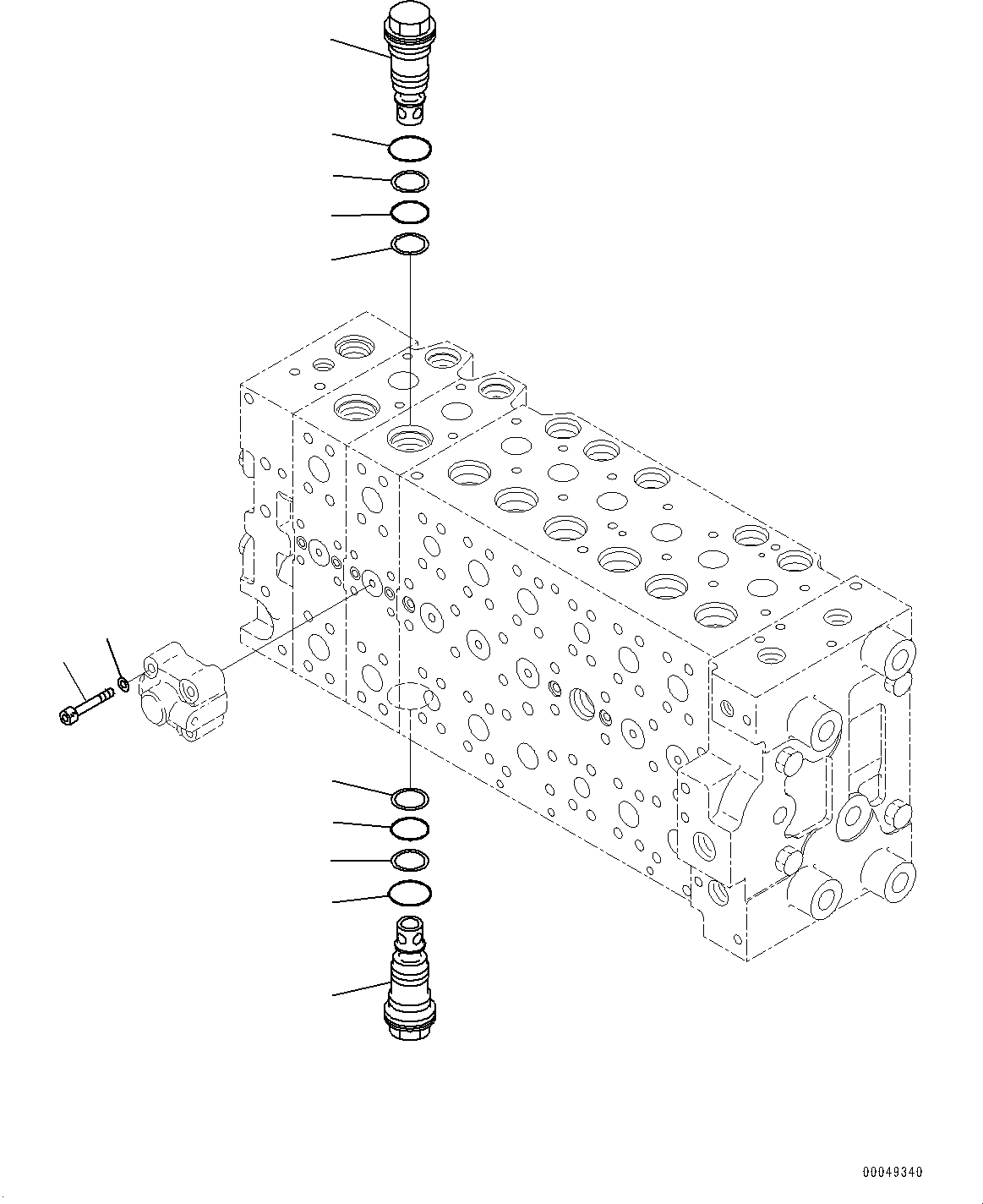 Komatsu parts book diagram for PC228USLC-8 S/N 50001-UP: MAIN CONTROL VALVE, 2-ADDITIONAL ACTUATOR PIPING, FOR EU (19/23)
