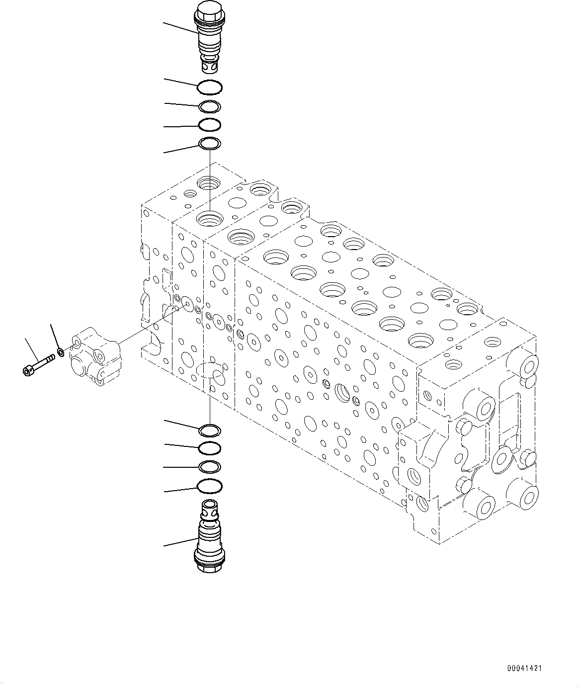 Komatsu parts book diagram for PC228USLC-8 S/N 50001-UP: MAIN CONTROL VALVE, 2-ADDITIONAL ACTUATOR PIPING, FOR EU (21/23)