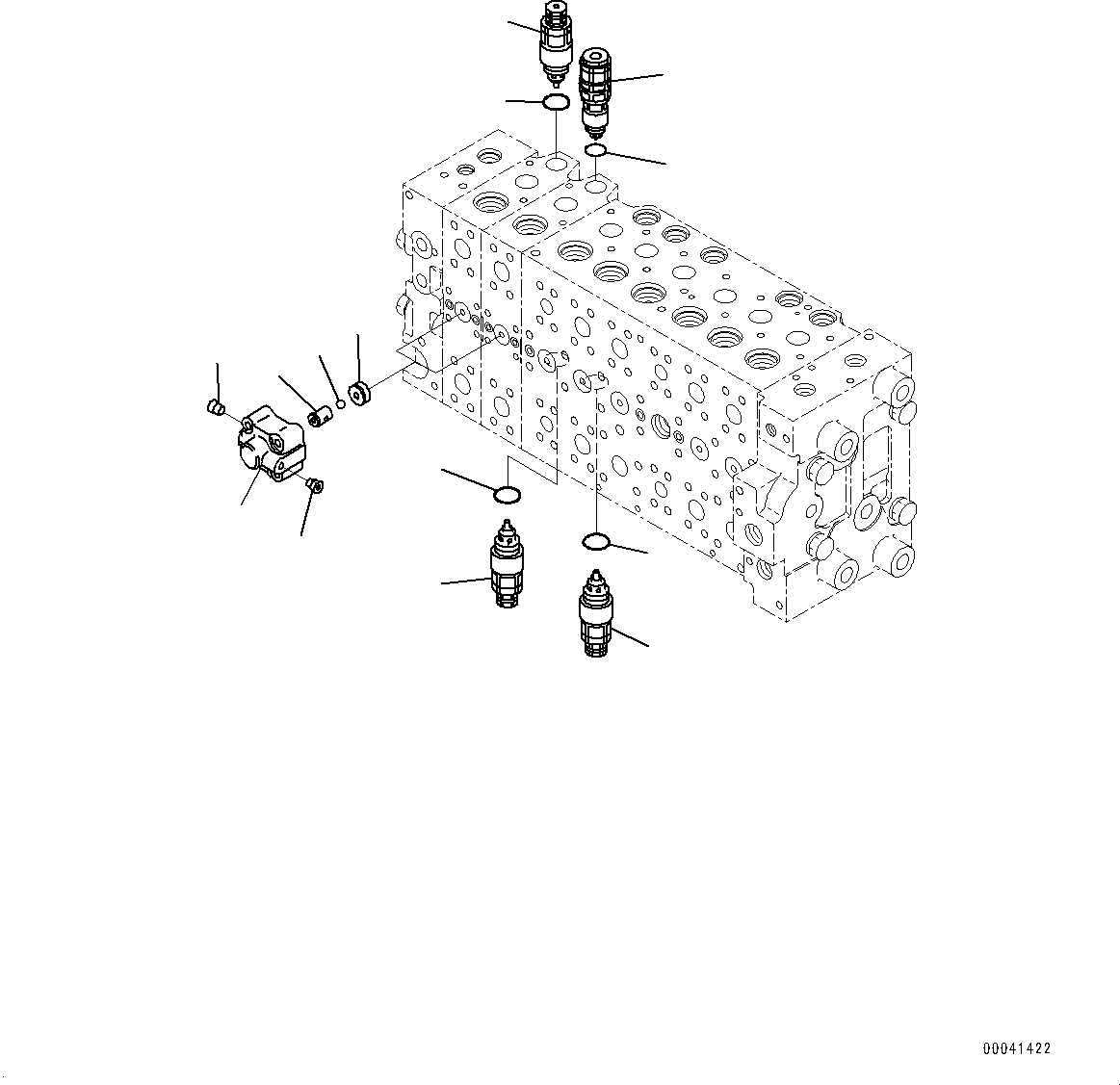 Komatsu parts book diagram for PC228USLC-8 S/N 50001-UP: MAIN CONTROL VALVE, 2-ADDITIONAL ACTUATOR PIPING, FOR EU (22/23)