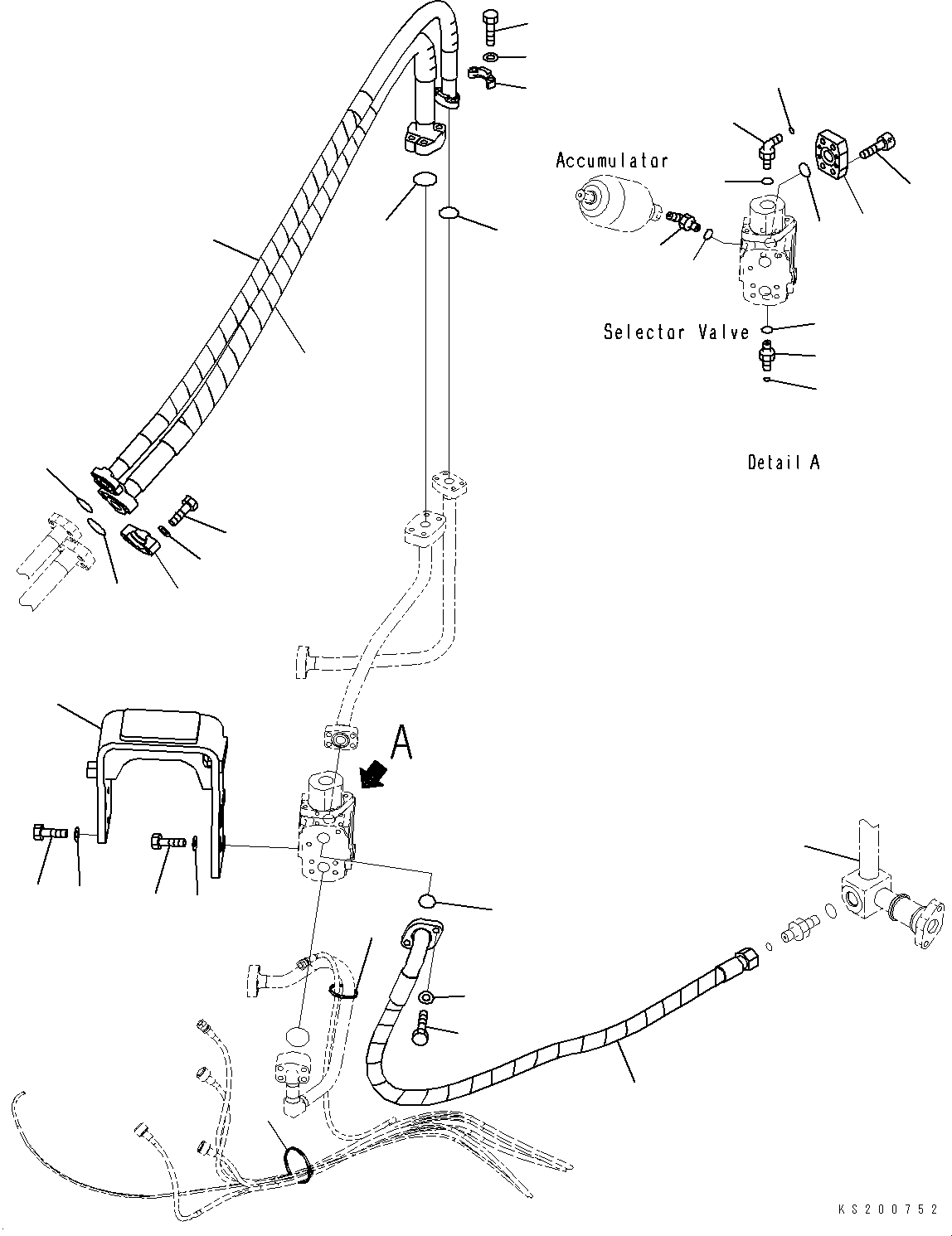 Komatsu parts book diagram for PC228USLC-8 S/N 50001-UP: ATTACHMENT PIPING, 2-ADDITIONAL ACTUATOR PIPING, VALVE MOUNTING
