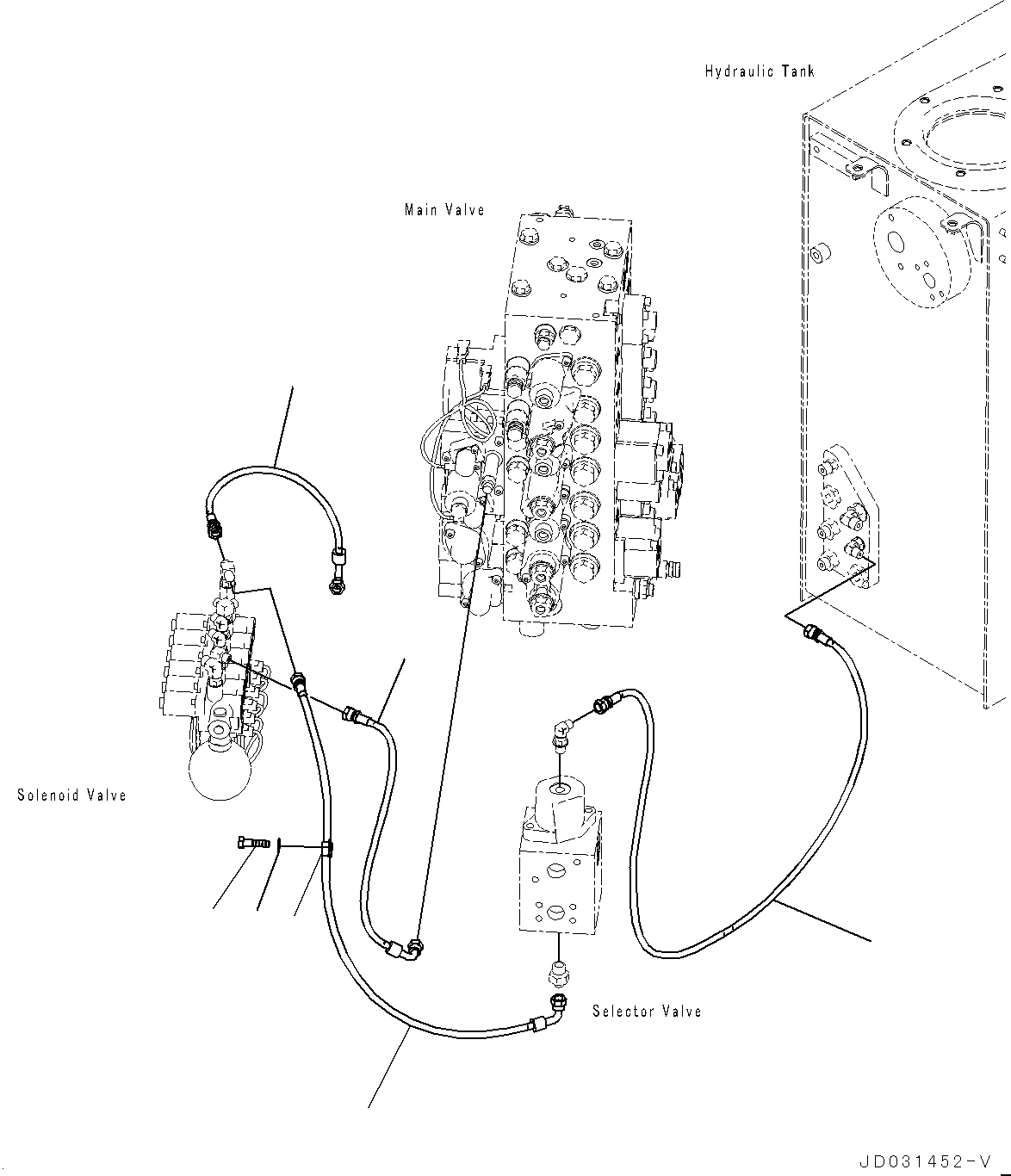 Komatsu parts book diagram for PC228USLC-8 S/N 50001-UP: ATTACHMENT PIPING, 1-ADDITIONAL ACTUATOR PIPING, HOSE