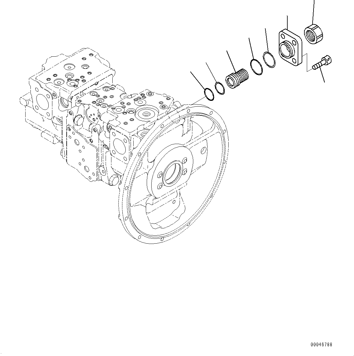Komatsu parts book diagram for PC228USLC-8 S/N 50001-UP: ATTACHMENT PIPING, 1-ADDITIONAL ACTUATOR PIPING, ACCUMULATOR, INNER PARTS