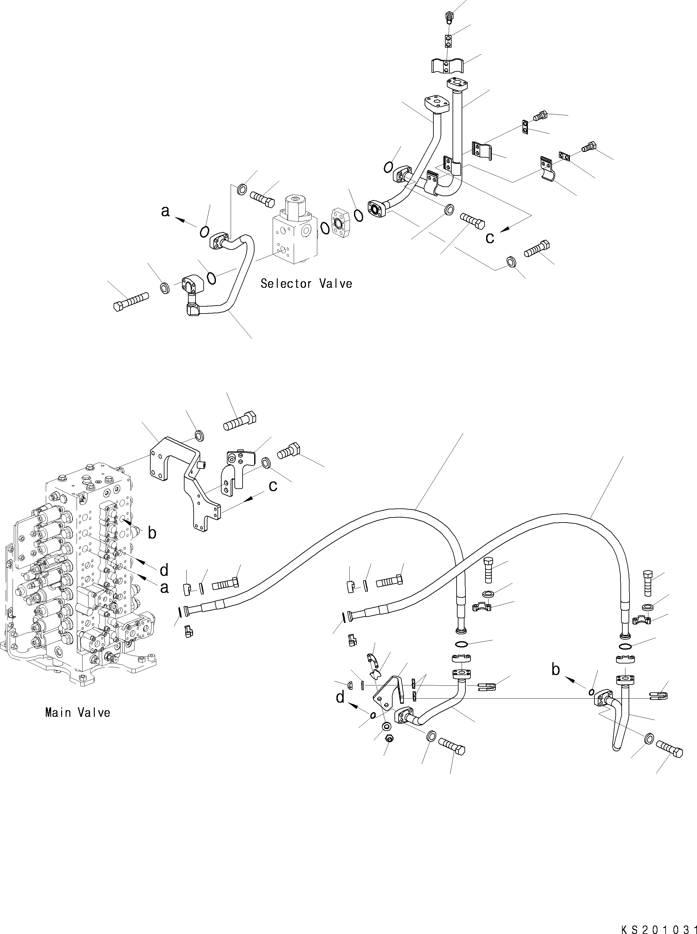Komatsu parts book diagram for PC228USLC-8 S/N 50001-UP: ATTACHMENT PIPING, 2-ADDITIONAL ACTUATOR PIPING, HOSE, FOR 2-PIECE BOOM, FOR EU (1/2) (#50180-)