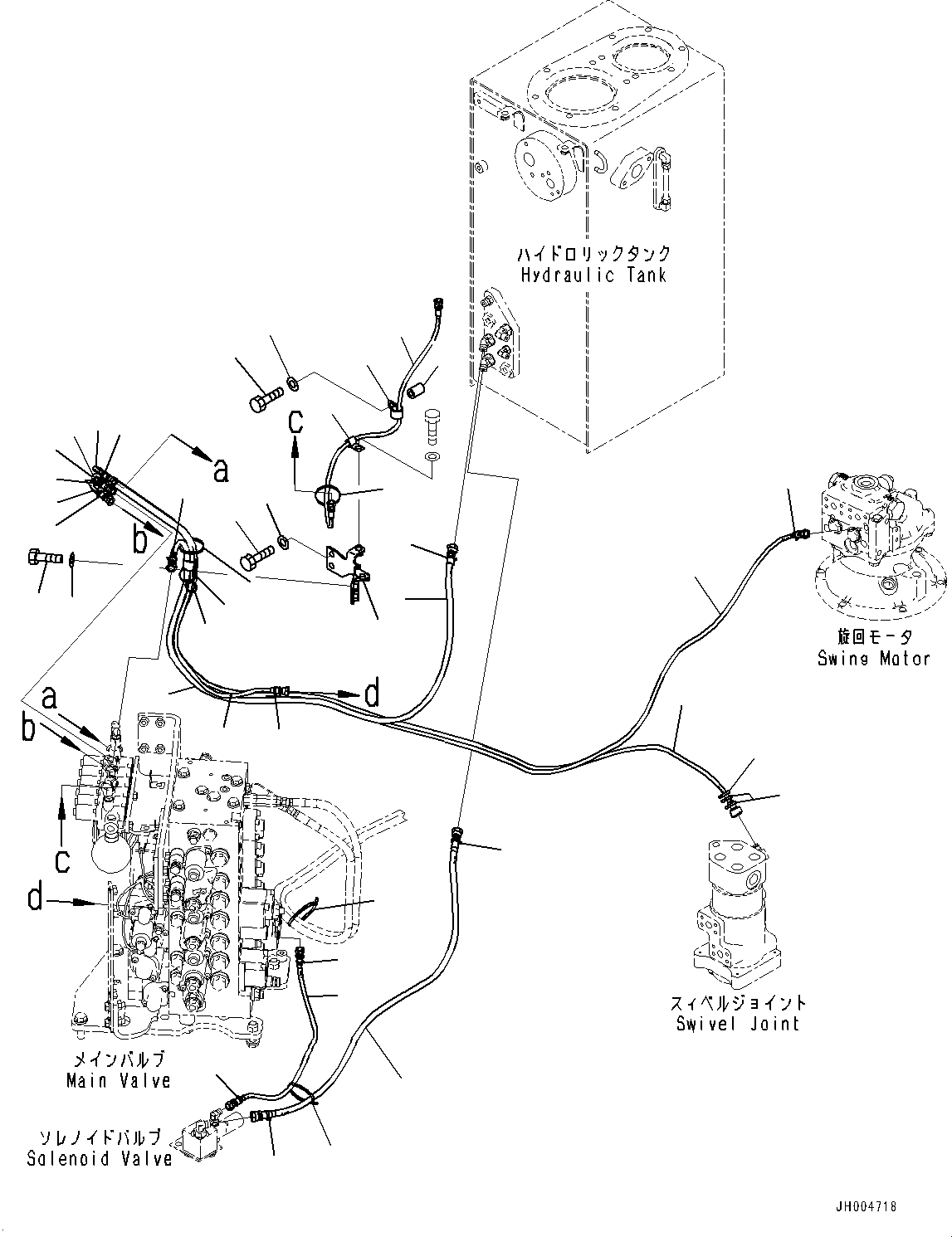 Komatsu parts book diagram for PC228USLC-8 S/N 50001-UP: SOLENOID VALVE PIPING, FOR EU (#50019-)