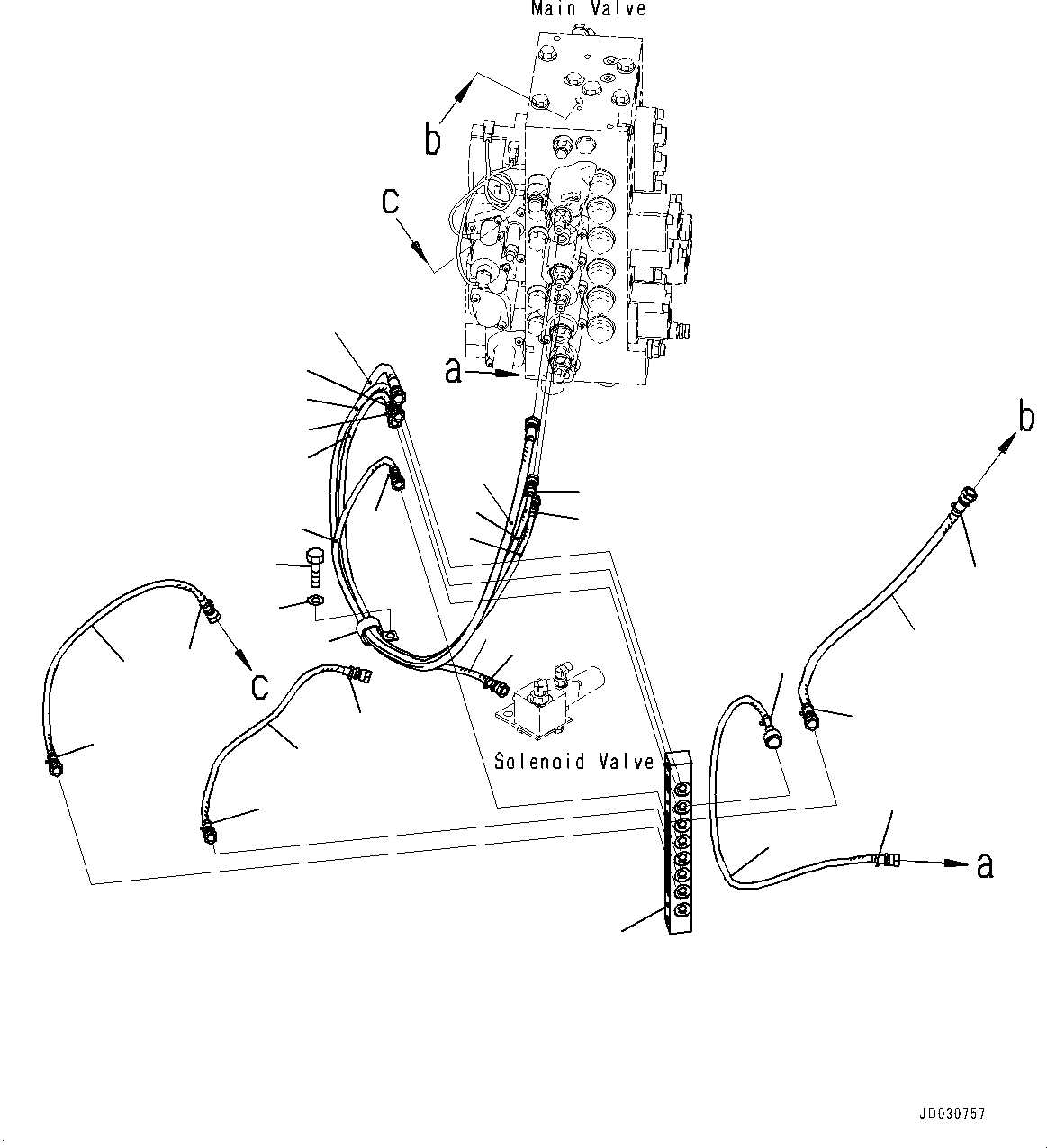 Komatsu parts book diagram for PC228USLC-8 S/N 50001-UP: PROPORTIONAL PRESSURE CONTROL (PPC) MAIN PIPING