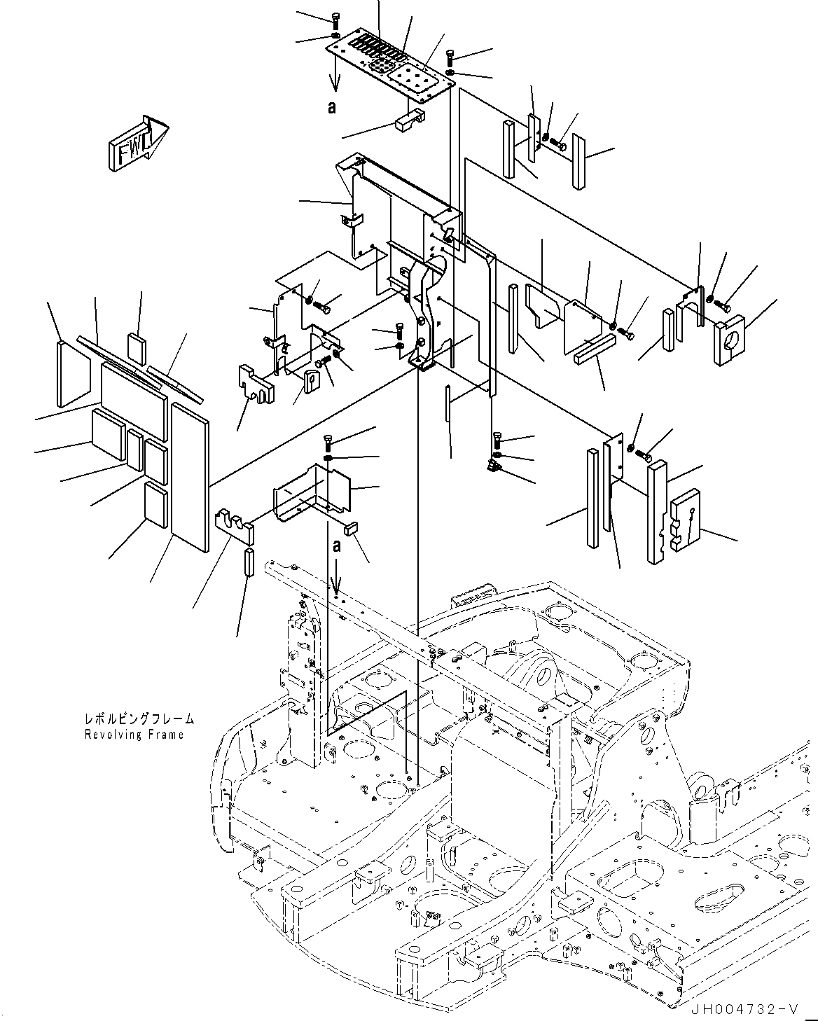 Komatsu parts book diagram for PC228USLC-8 S/N 50001-UP: PARTITION COVER, COVER, FOR EU (2/3) (#50003-)